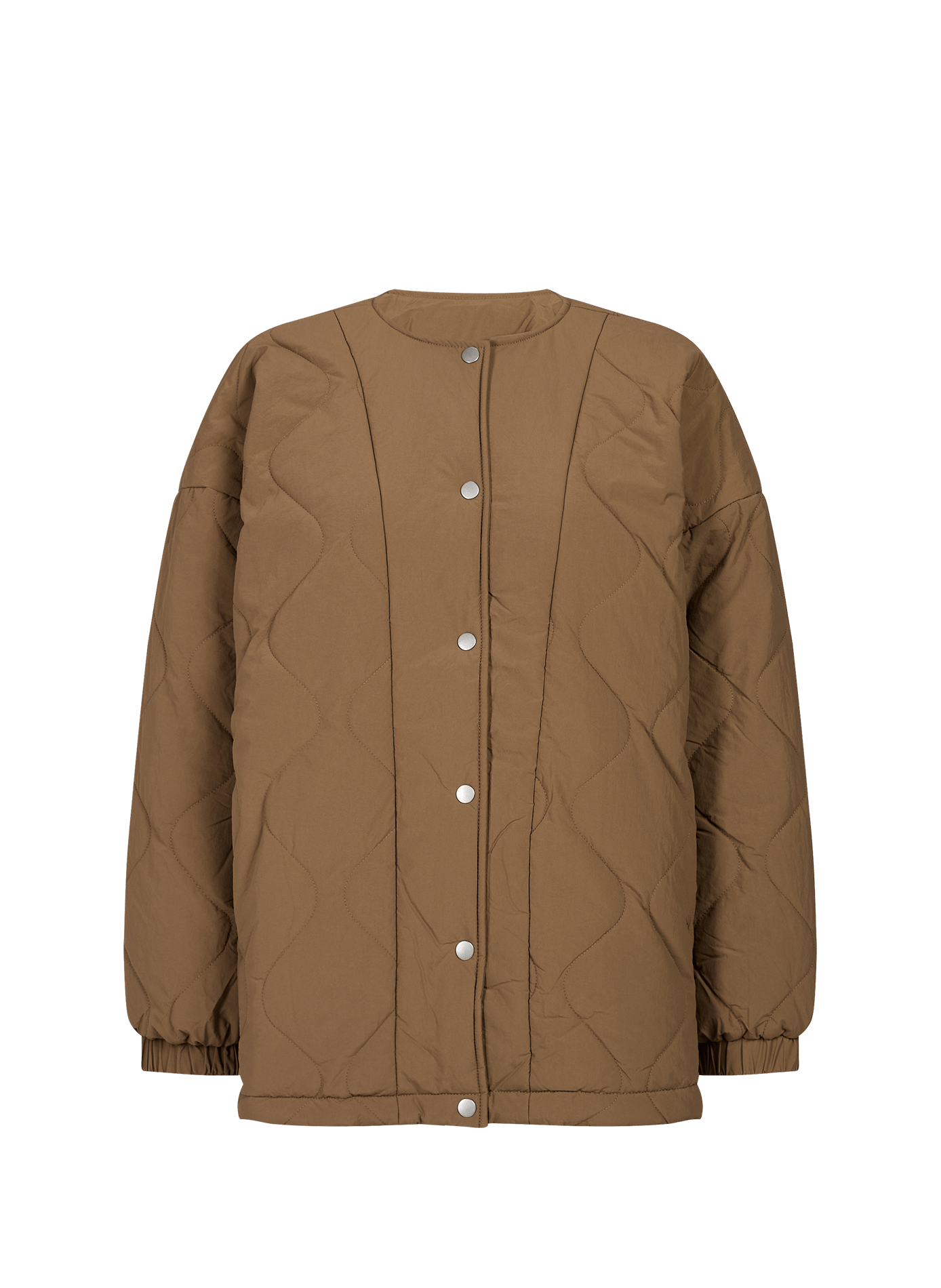 Quilted jacket with logo on the back VILA Brown