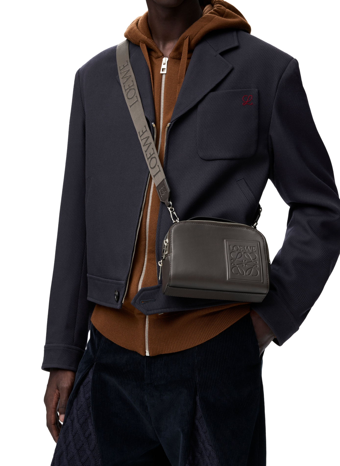 Mini Camera Crossbody en cuir de veau satiné LOEWE Gris