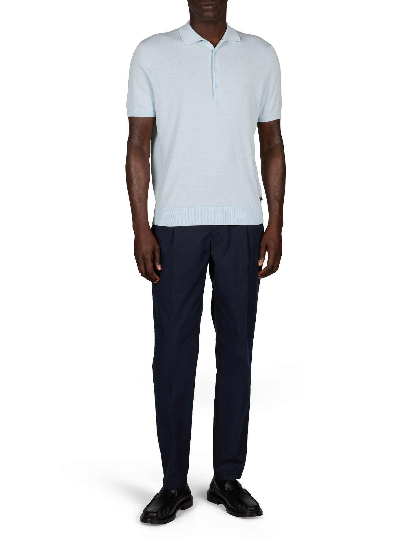 Gerade geschnittene Hose aus Baumwollmischung PIERRE CARDIN Blau