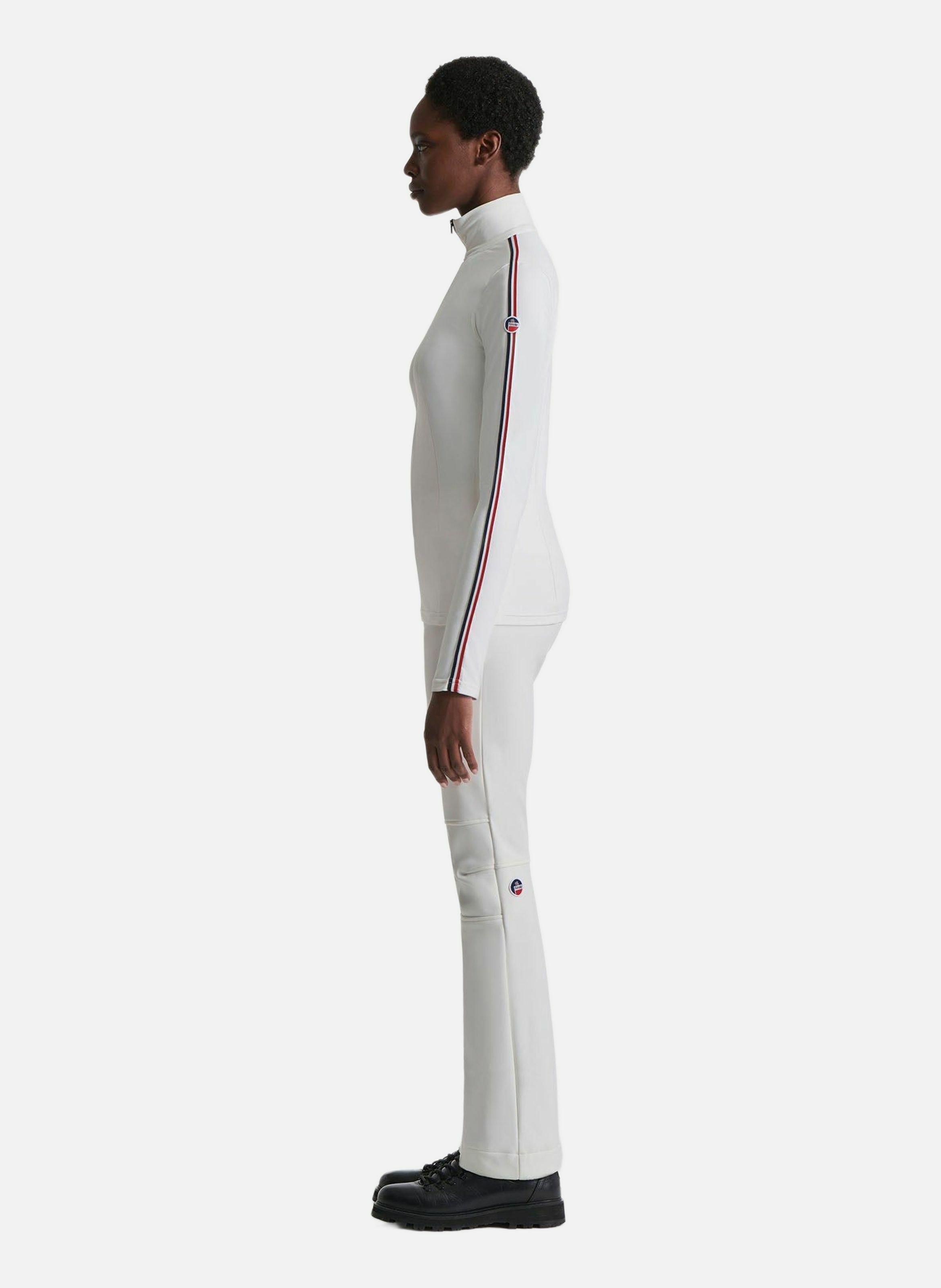 Stellia high-neck fitted sweater. FUSALP White