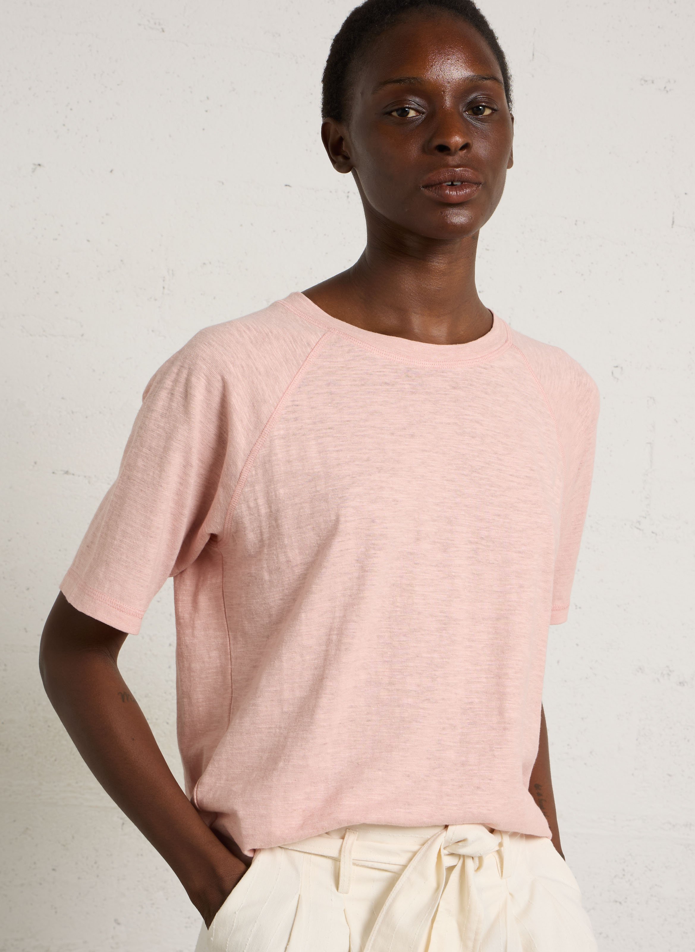 Tee-shirt col rond intense MAISON 123 Rose
