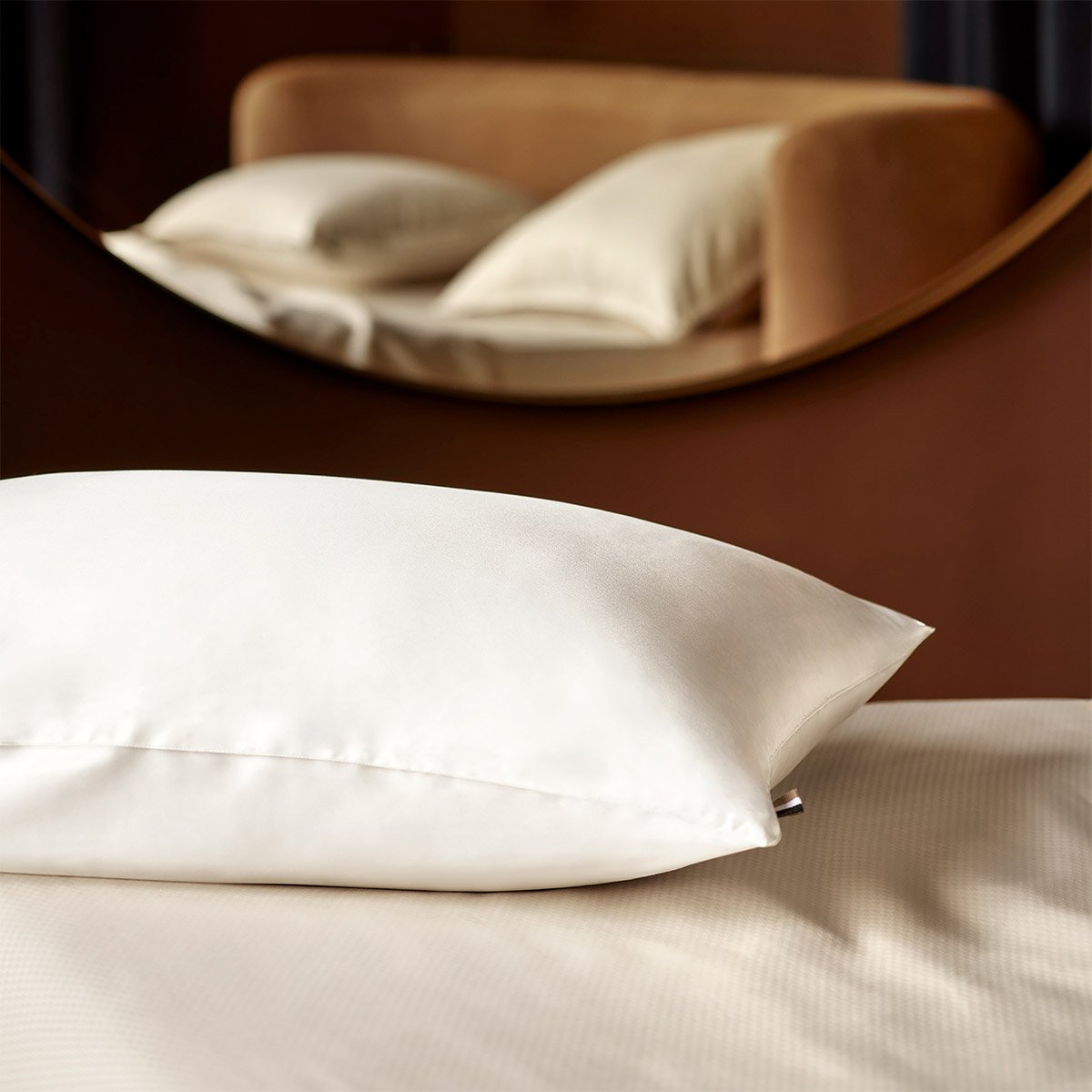 Taie d'oreiller en soie, silksham BOSS HOME Blanc