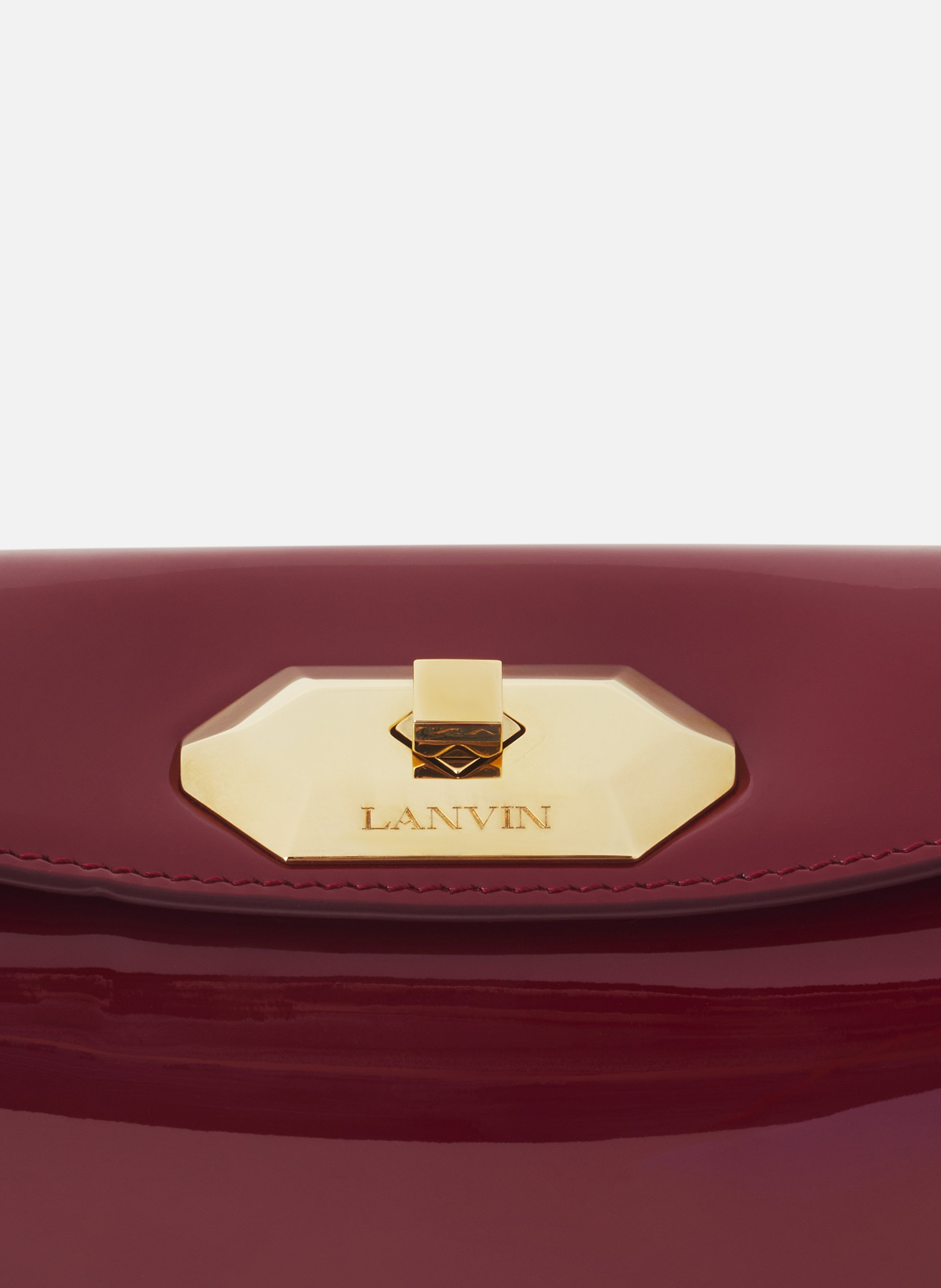 Sac compagnon 20 en cuir vernis LANVIN Rouge