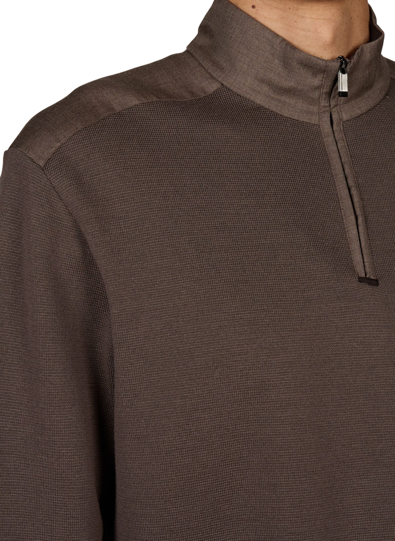 Wool zip-up sweater PAUL & SHARK Brown