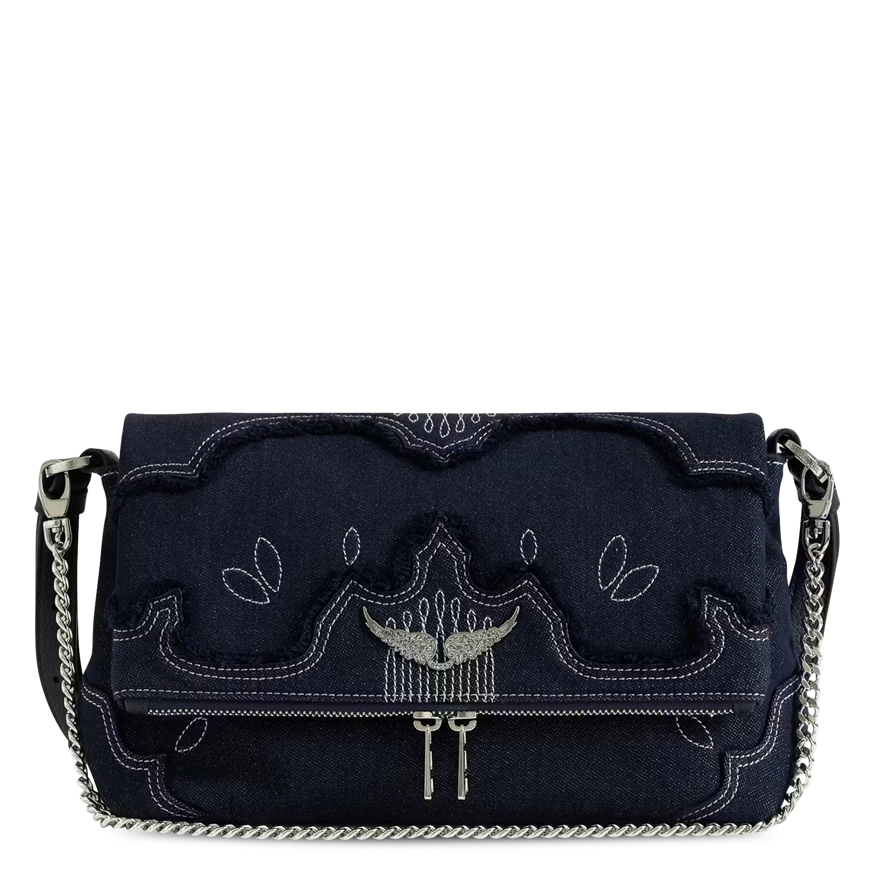 Sac bandoulière en toile rocky ii ZADIG&VOLTAIRE Bleu