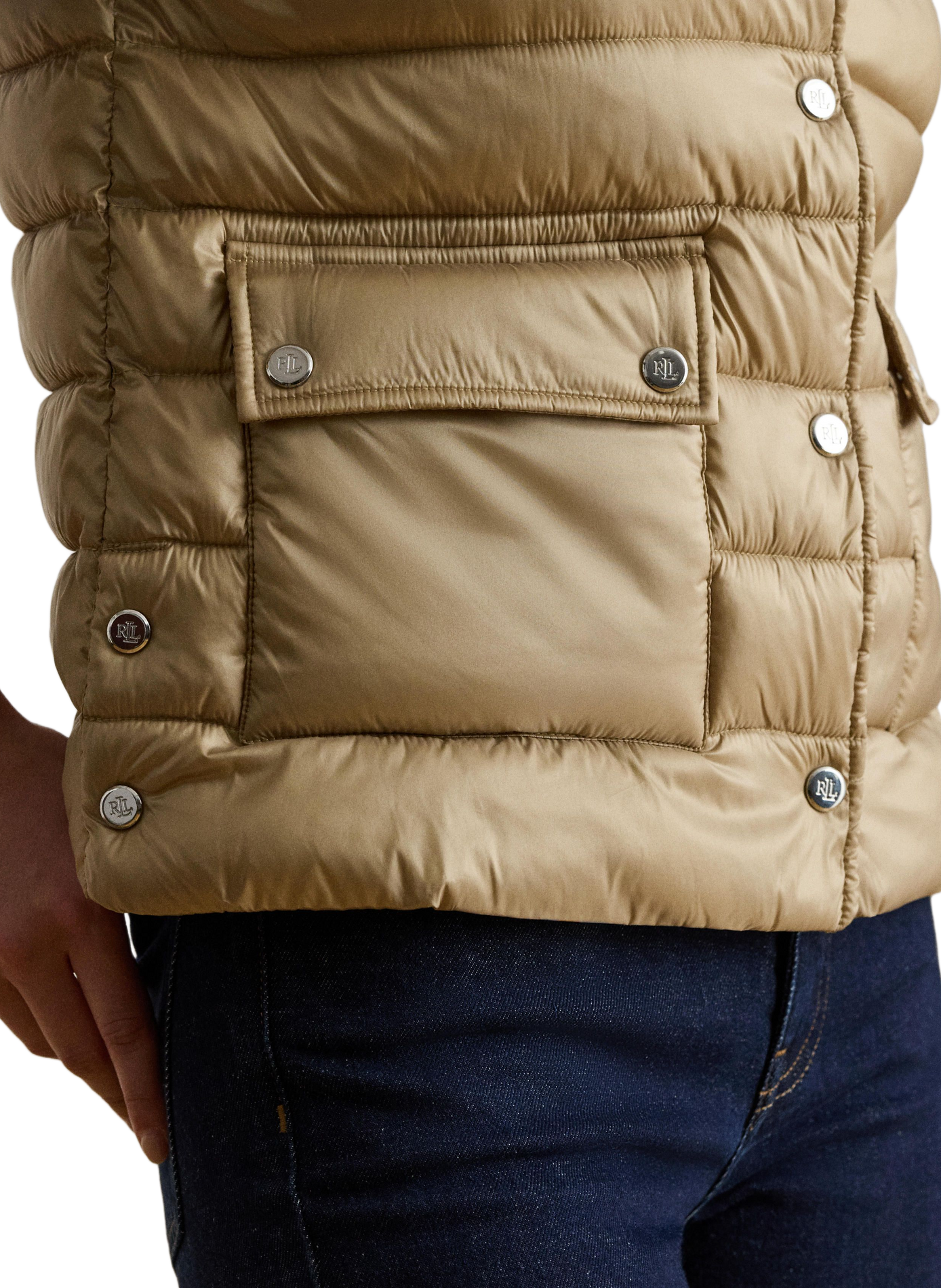 Quilted jacket with high collar LAUREN Beige