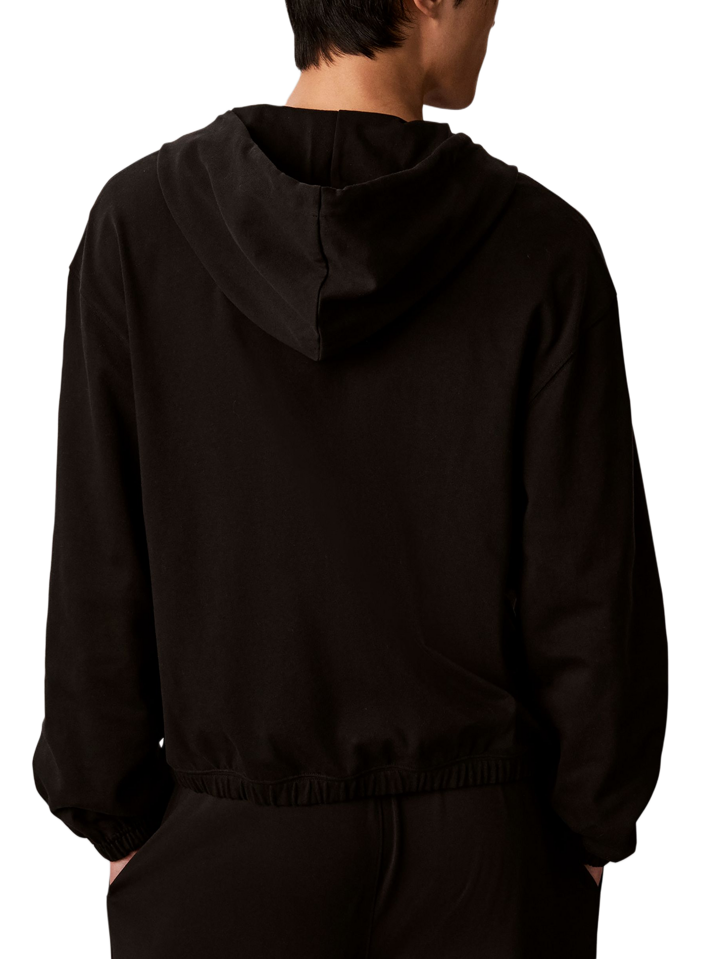 Gerader Kapuzenpullover aus Baumwolle CALVIN KLEIN Schwarz