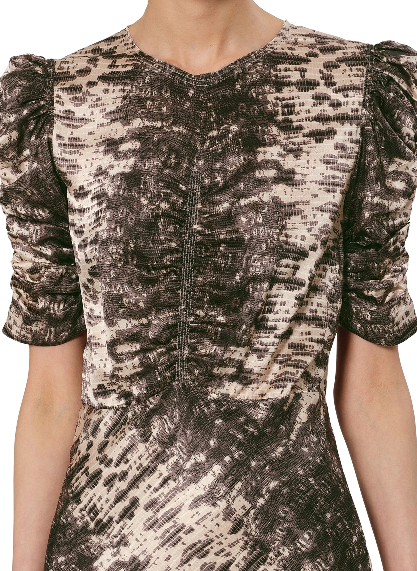 Robe Lemila à imprimé python en soie  ISABEL MARANT Beige