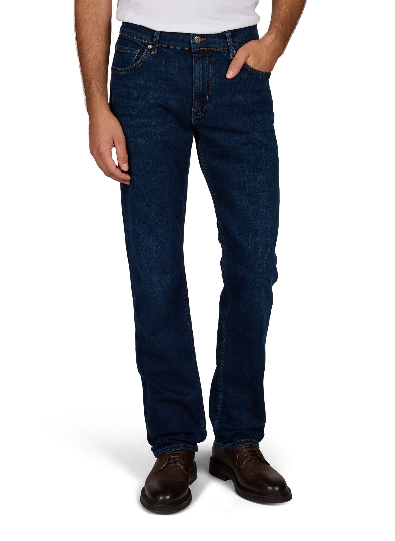 Straight-leg cotton-blend jeans 7 FOR ALL MANKIND Blue