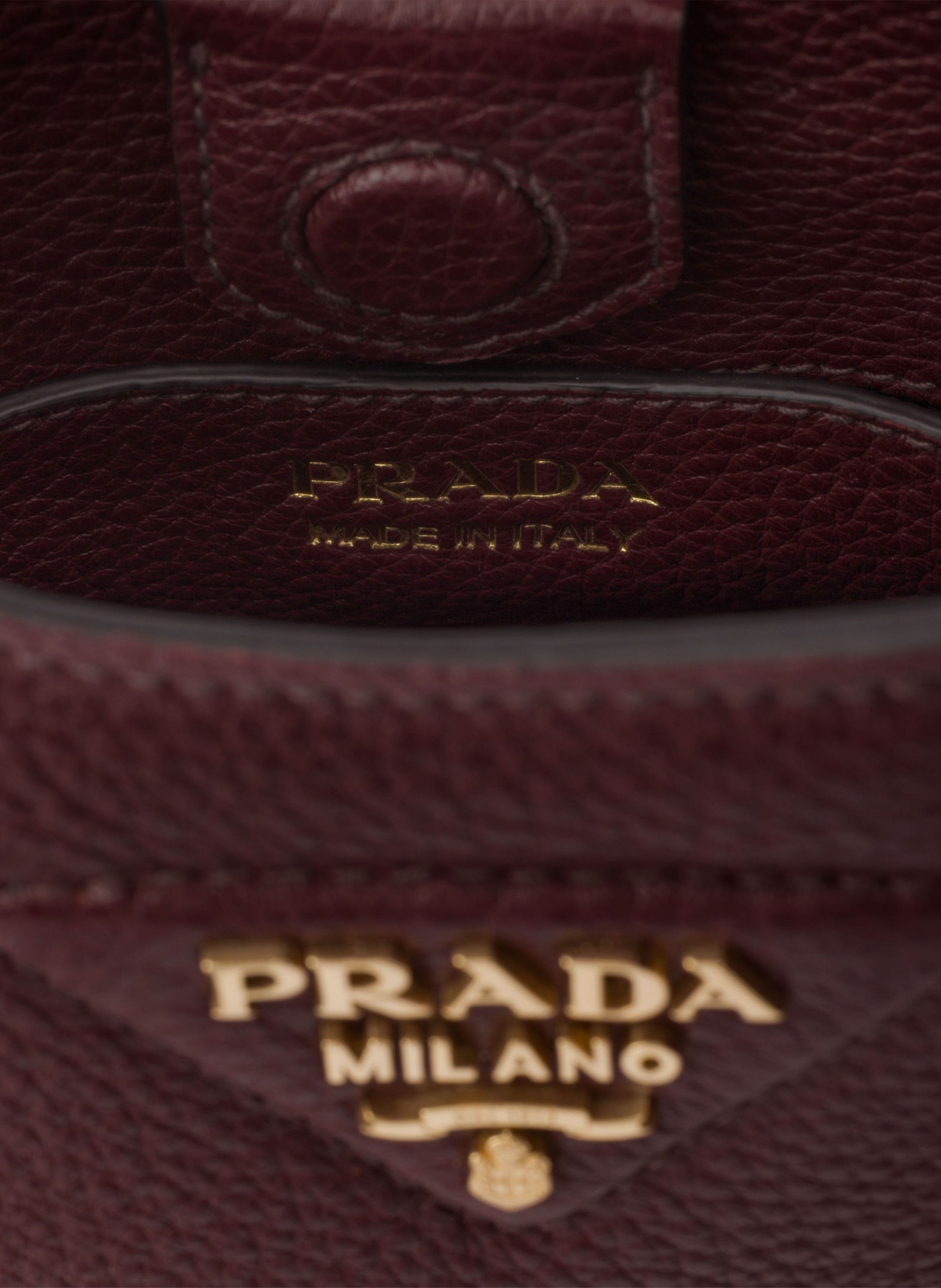 Mini sac porté épaule en cuir PRADA Rouge