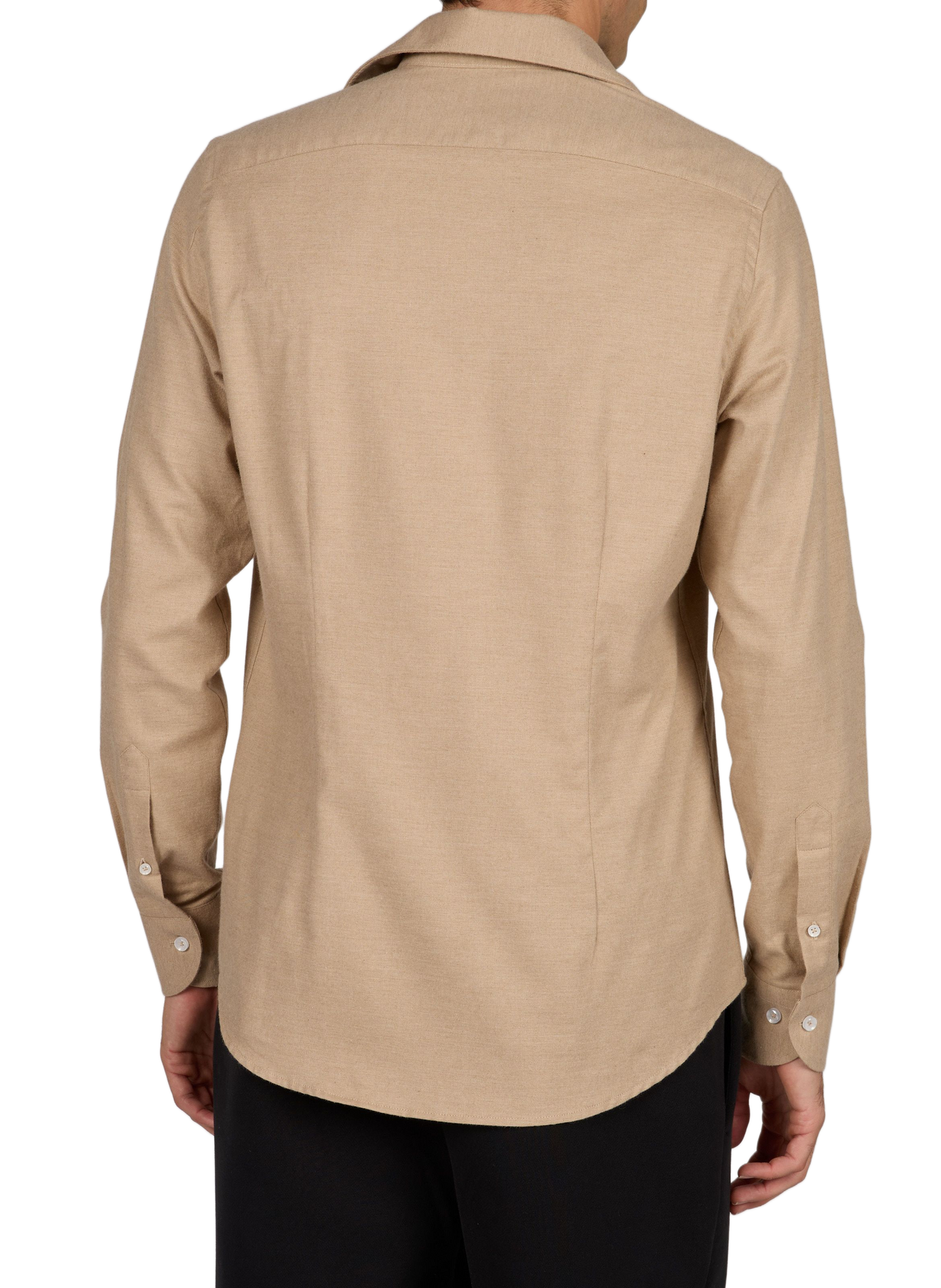 Slim fit shirt in cotton and wool AURELIEN Beige