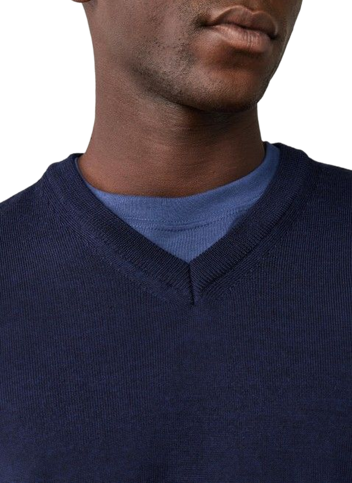 Maglione collo a V in lana FACONNABLE Blu