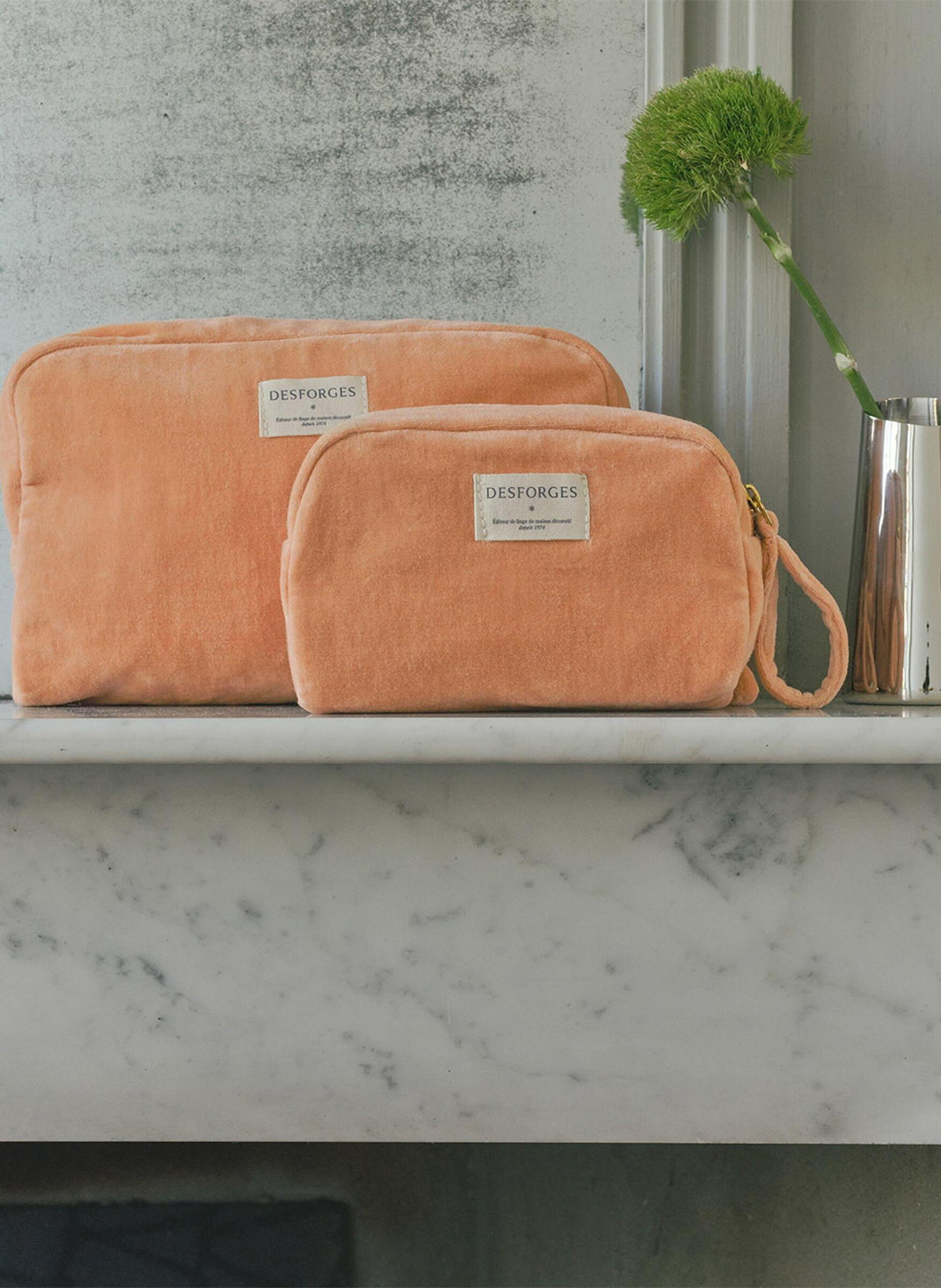 Trousse en velours, romy DESFORGES Orange