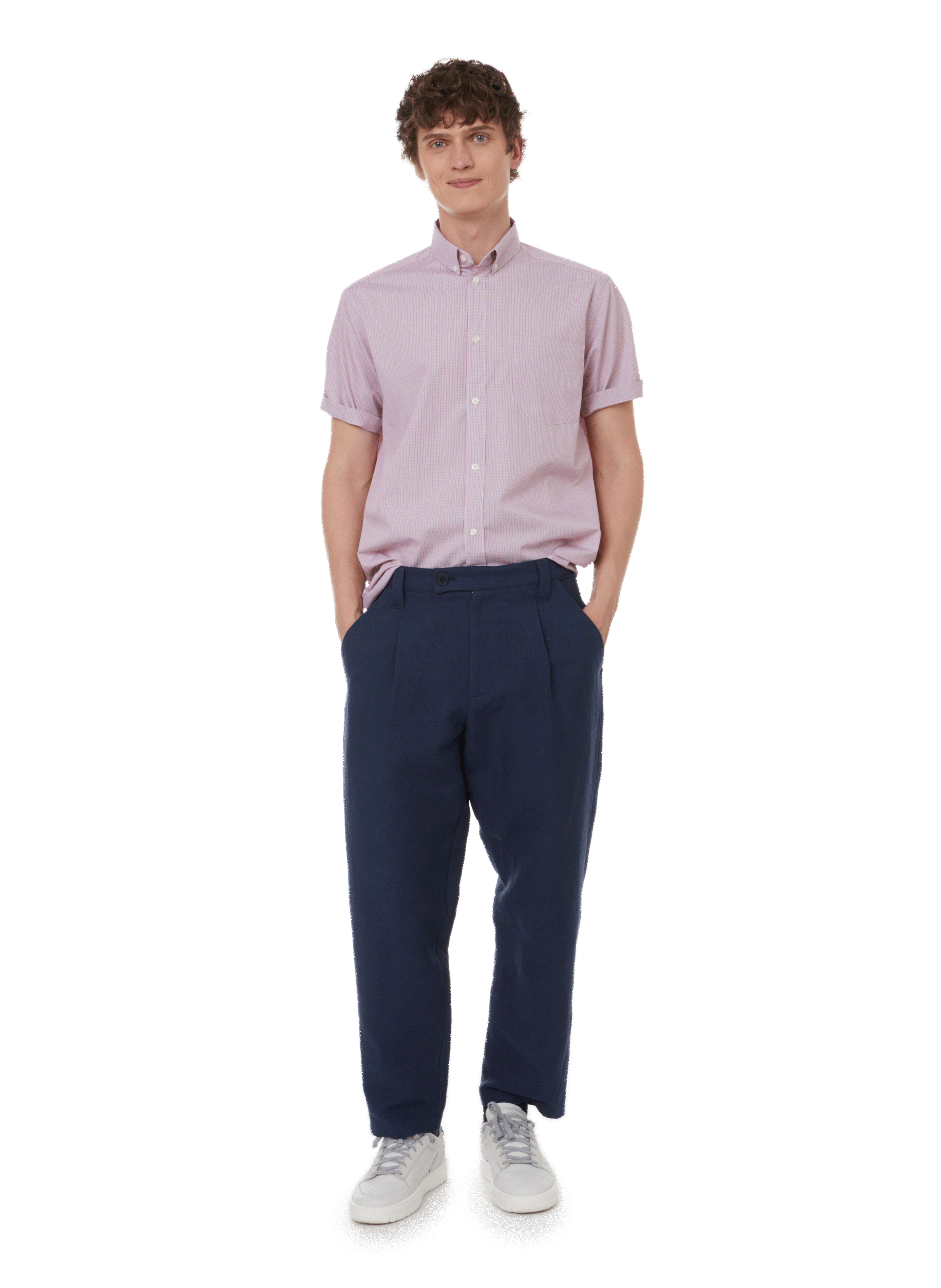 Short-sleeved cotton poplin shirt AU PRINTEMPS PARIS Red