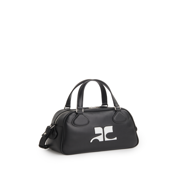 Courrèges Leather Handbag In Black