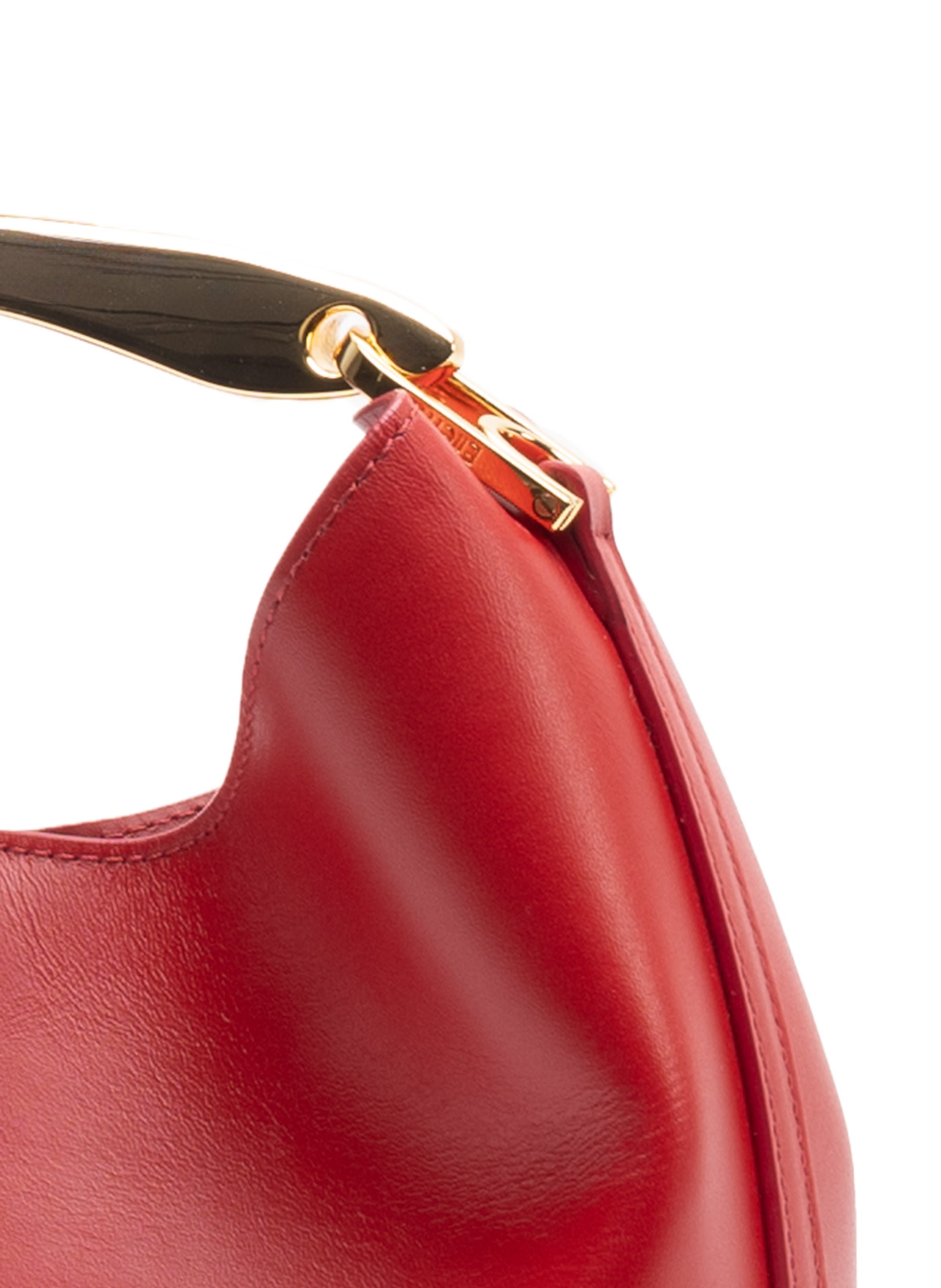 Petit sac boomerang en cuir ELLEME Rouge