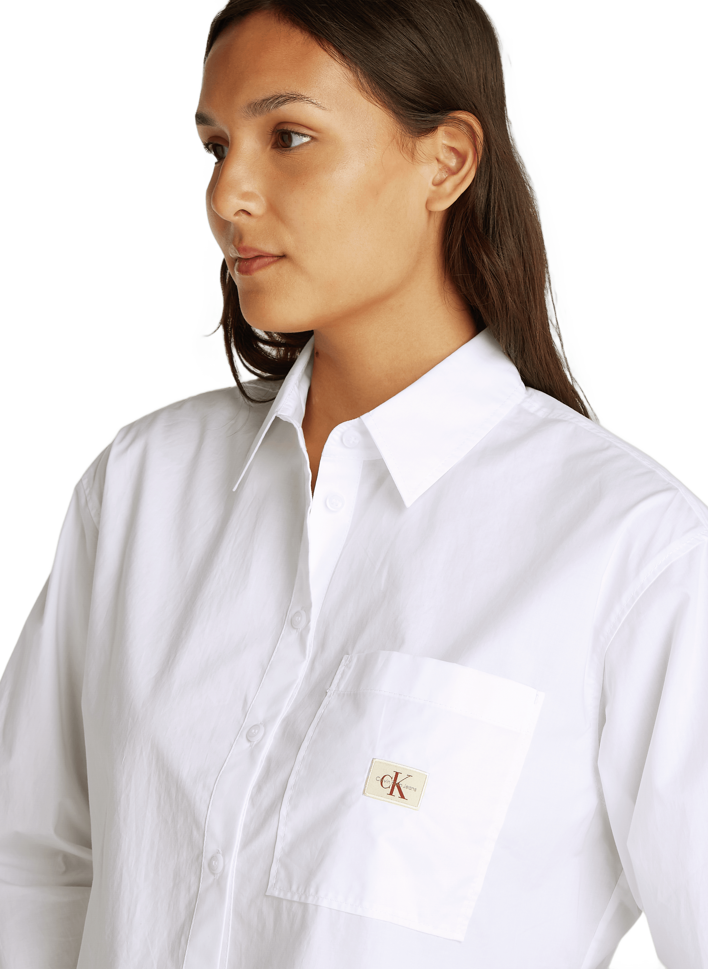 Chemise courte à logo CALVIN KLEIN Blanc