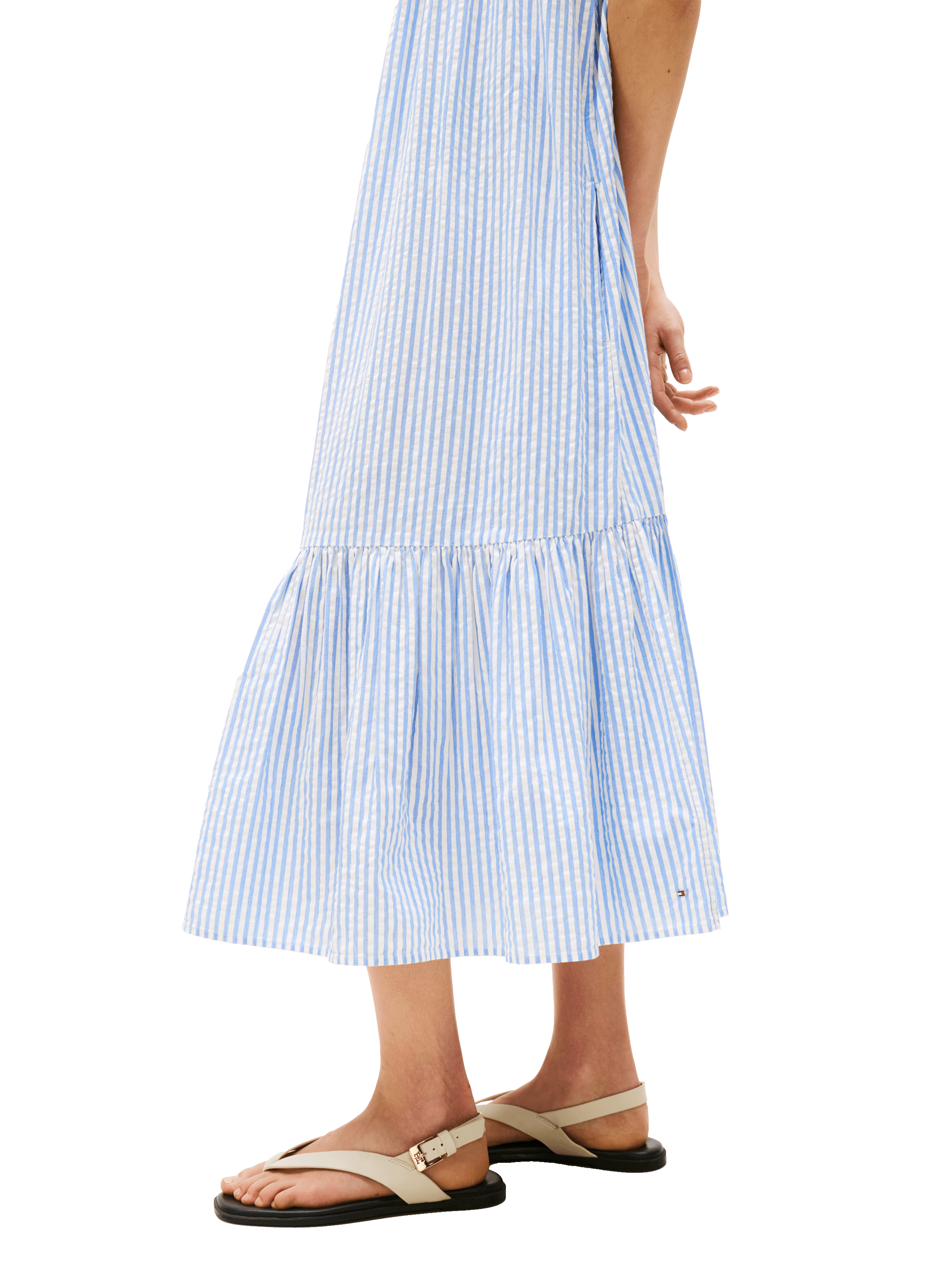 Striped long cotton dress TOMMY HILFIGER Blue