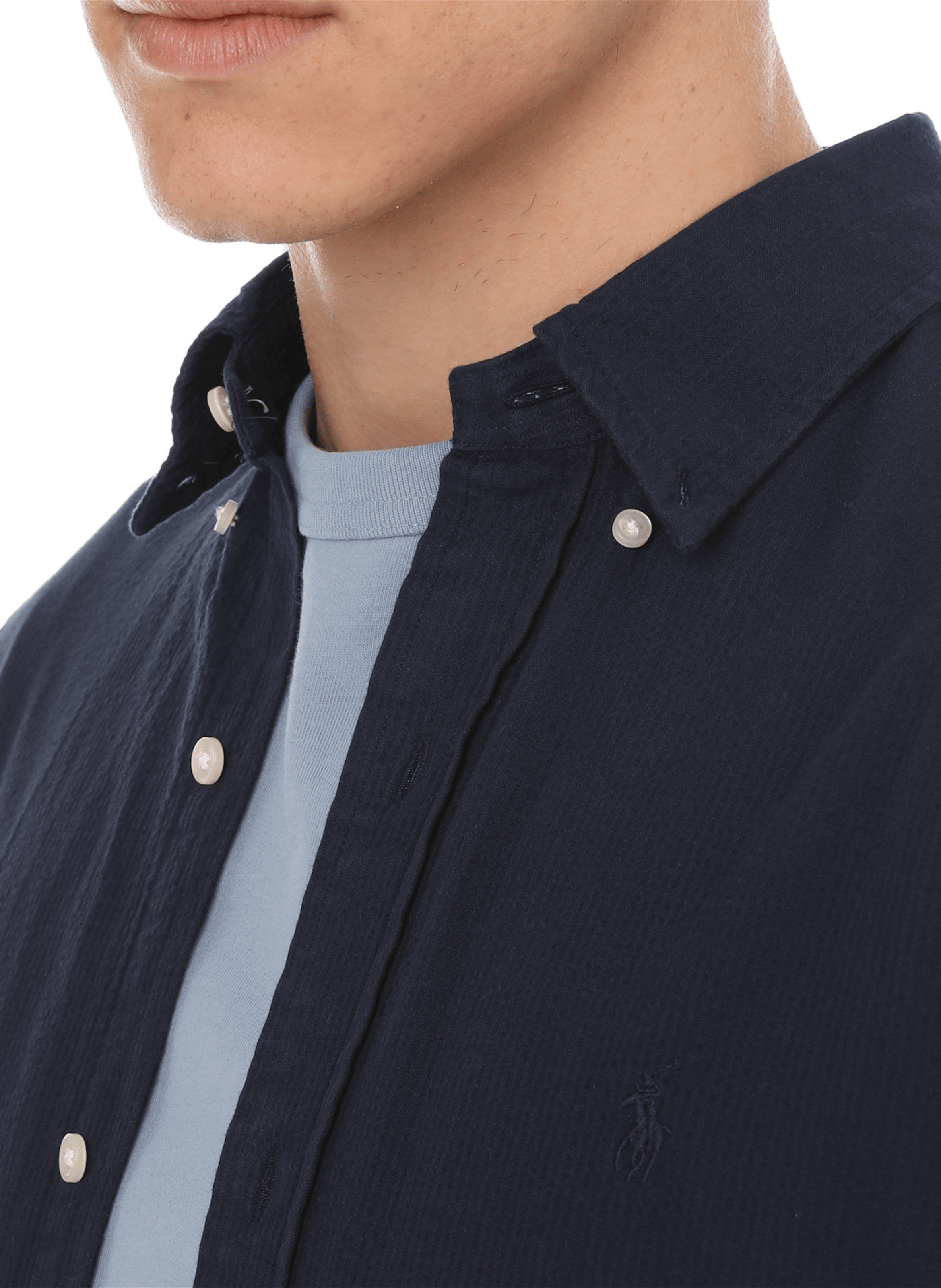 Seersucker cotton shirt POLO RALPH LAUREN Blue