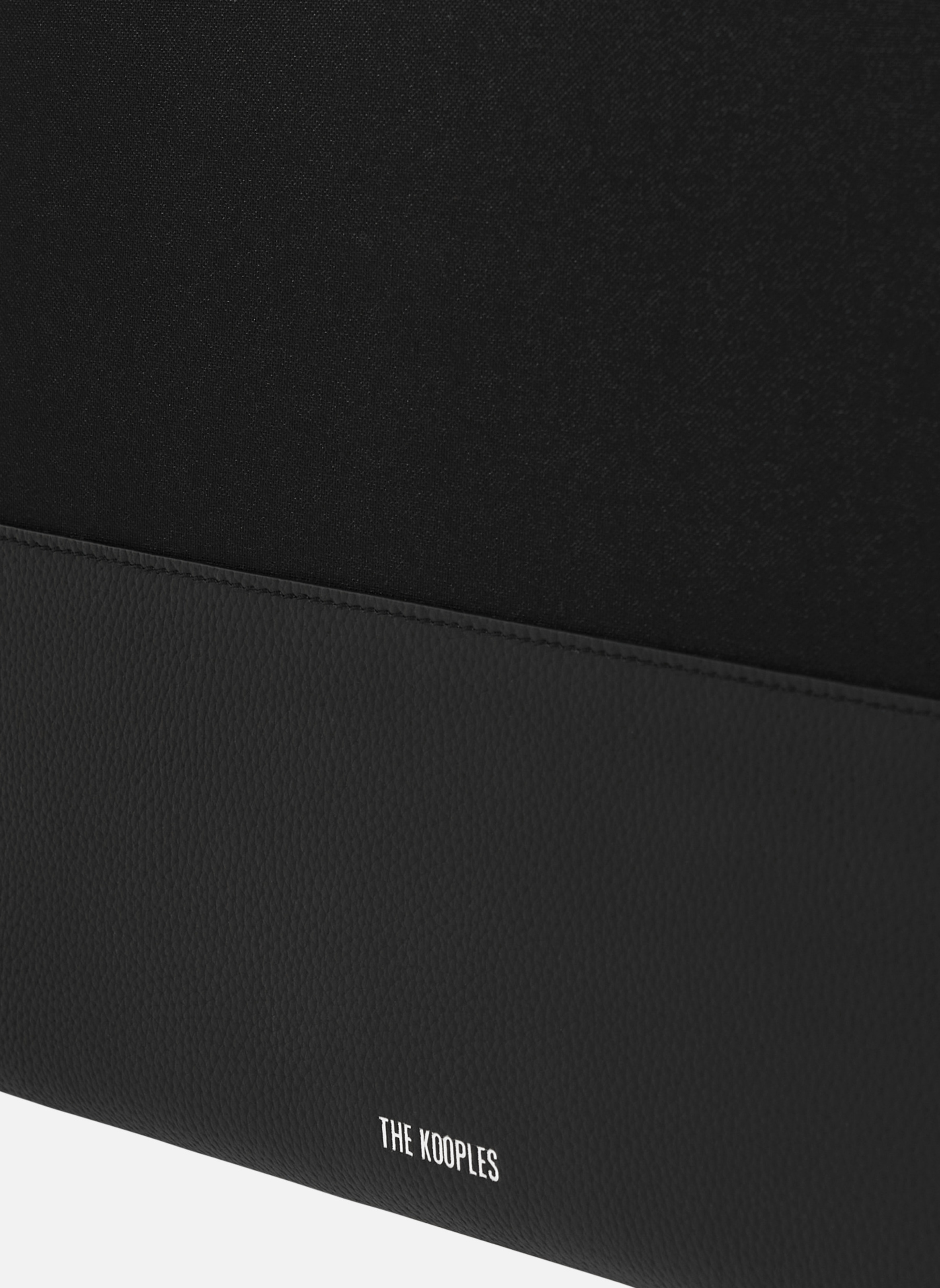 Pochette d'ordinateur en canvas et cuir grainé THE KOOPLES Noir