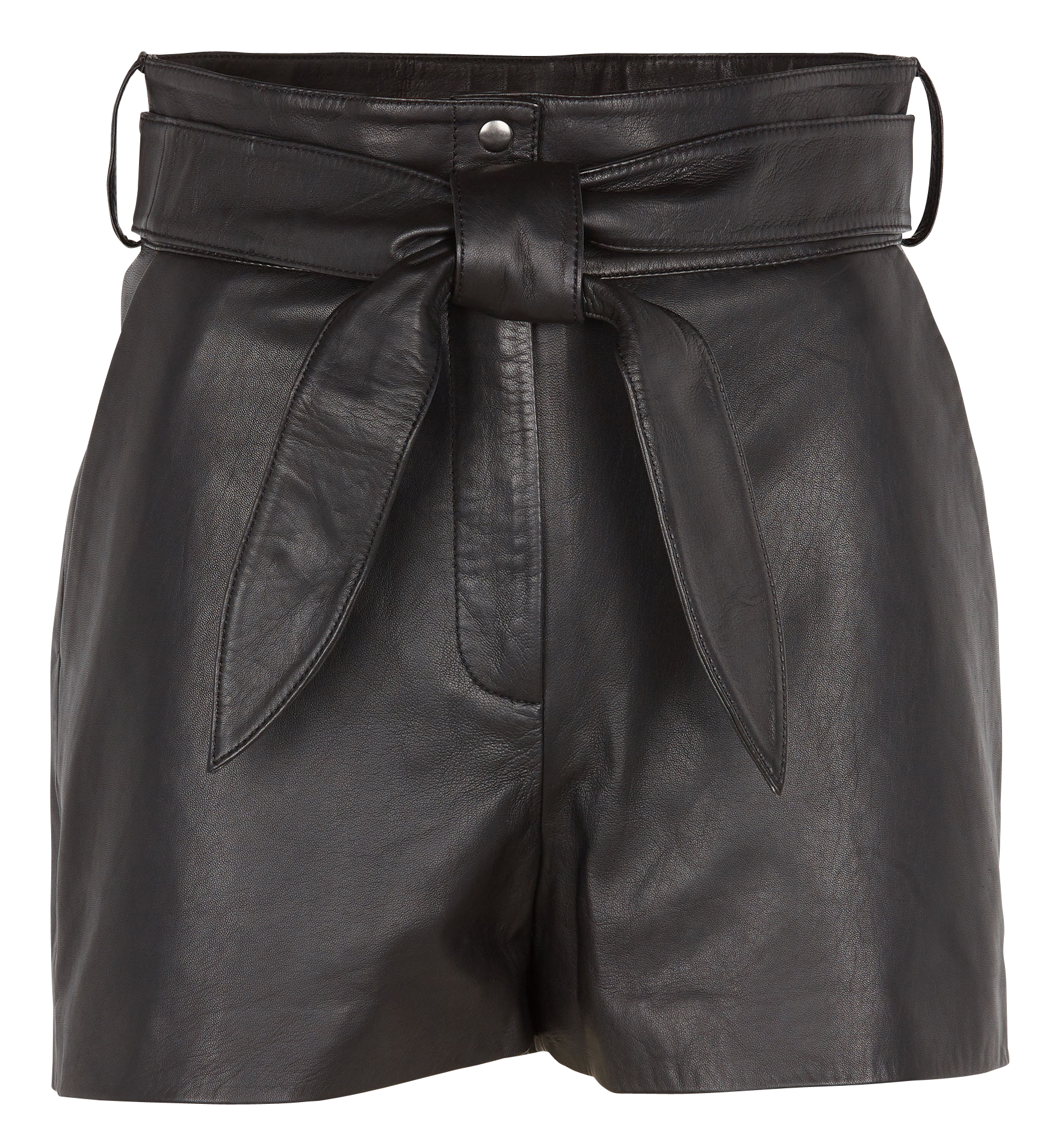 Short ceinturé en cuir IKKS Noir