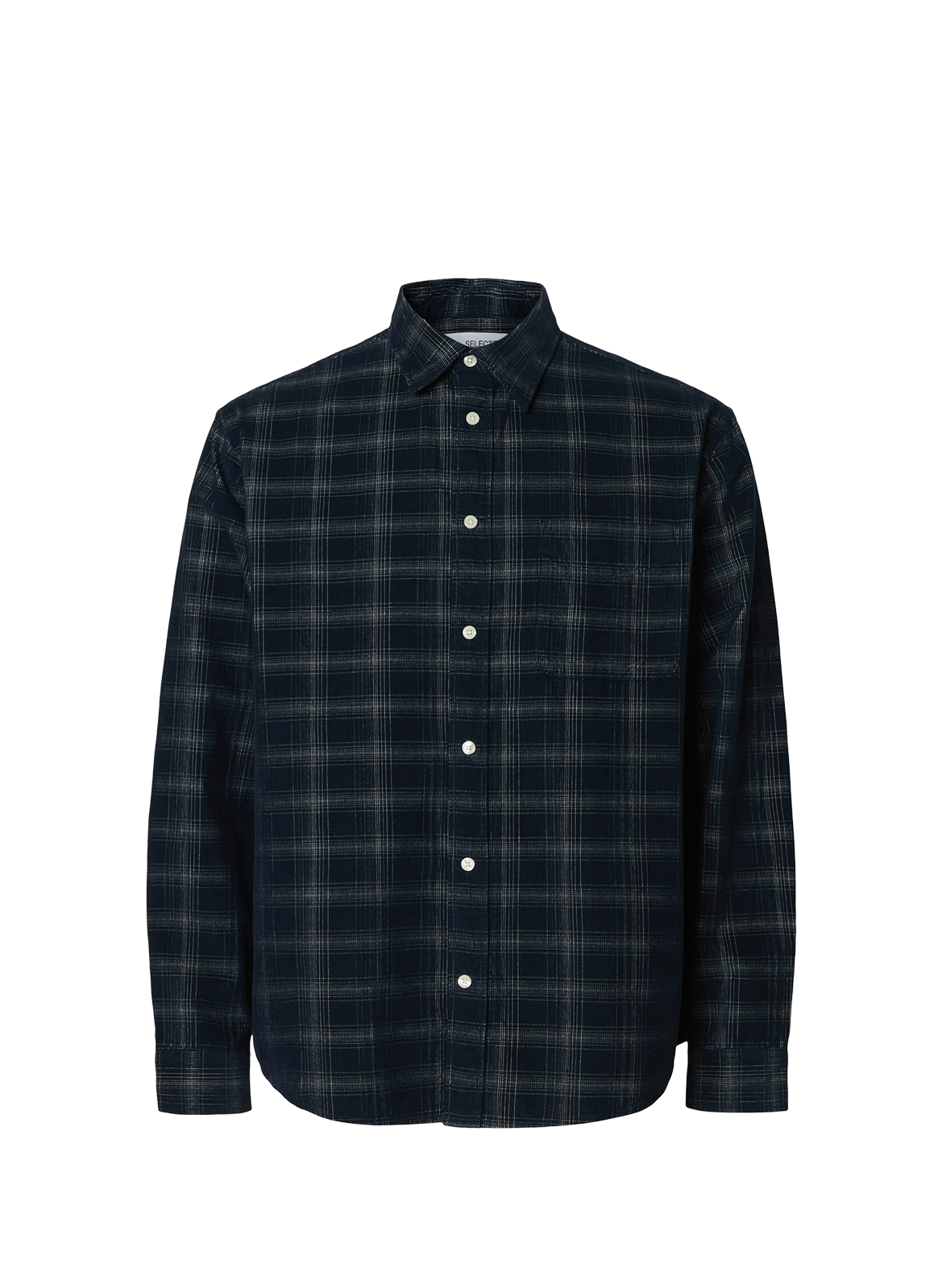 SELECTED Classic checkered cotton shirt Blue