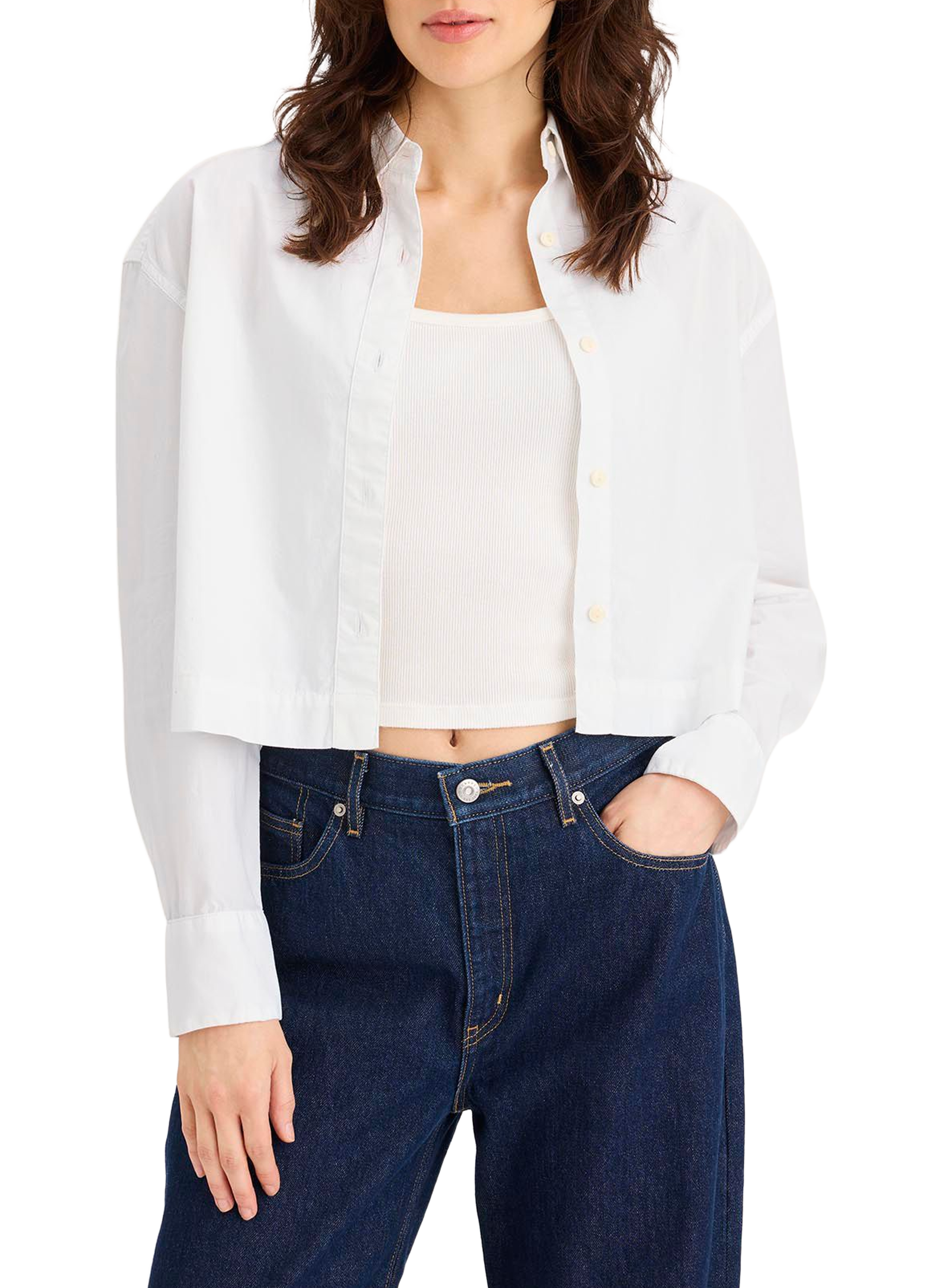 DOCKERS Chemise à rayures en coton Blanc