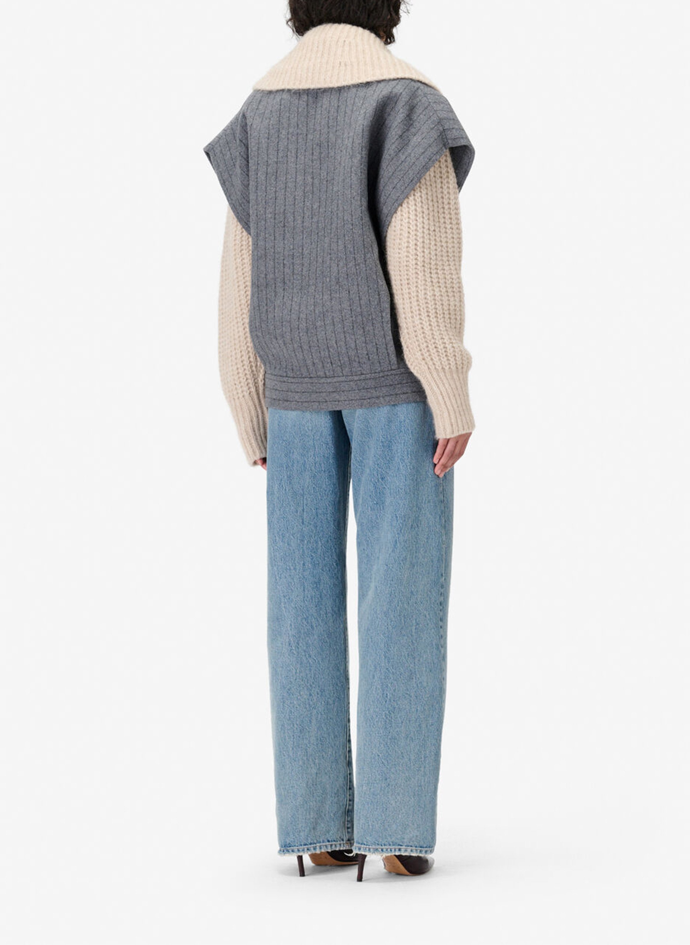 Veste col tailleur en laine mélangée nestia IRO Gris