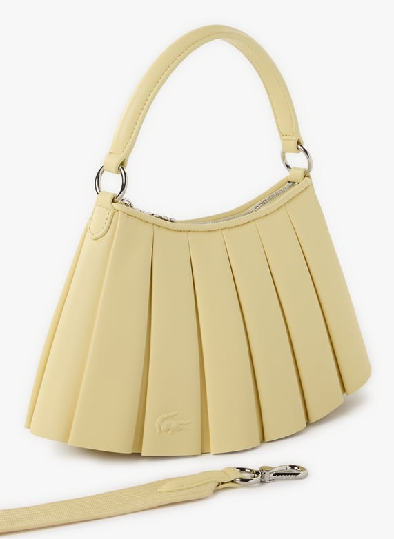 Sac moyen Lenglen plissé en cuir | Beige by LACOSTE Sac moyen Lenglen plissé en cuir Beige