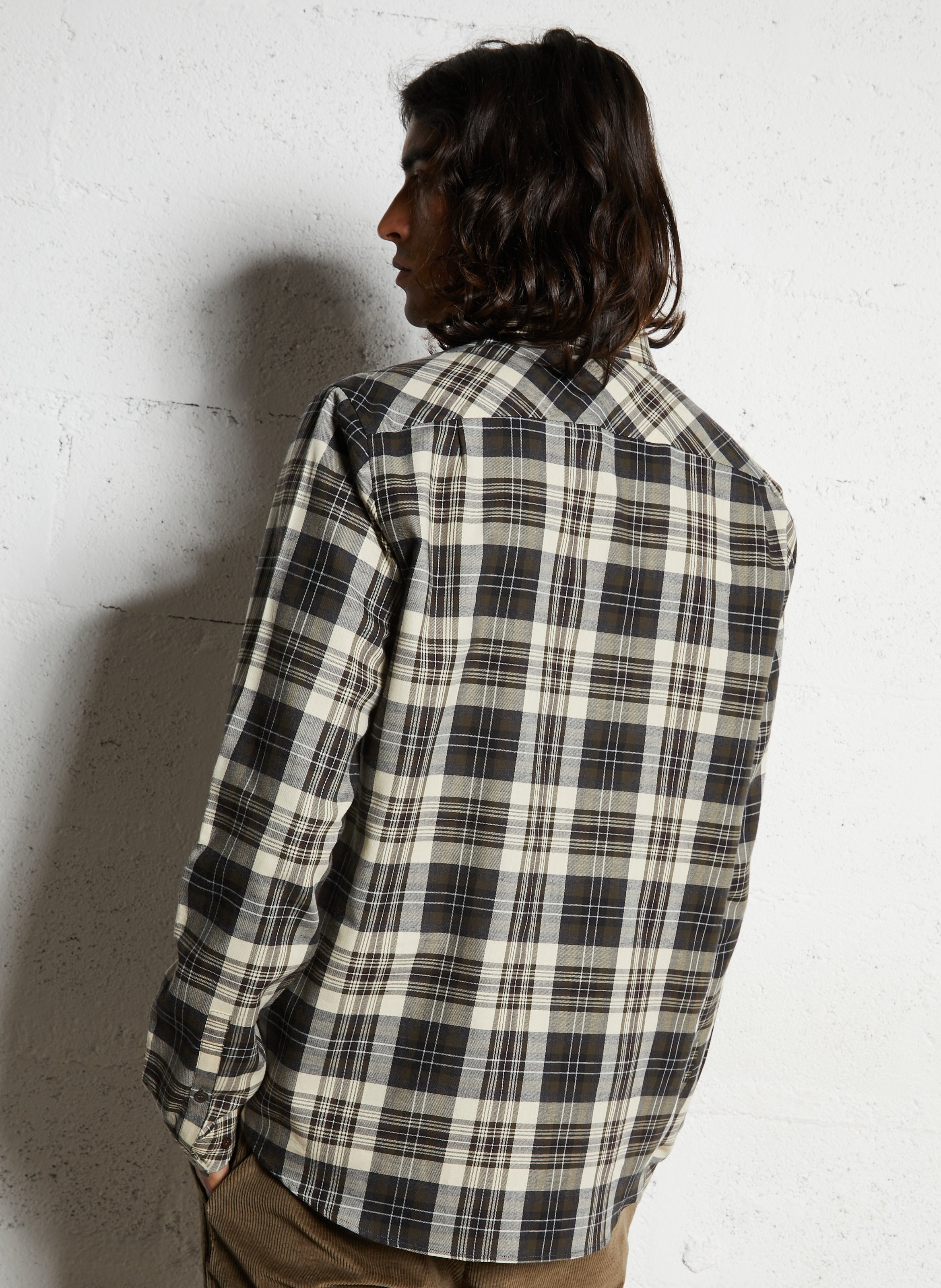 Chemise droite en coton IKKS Kaki