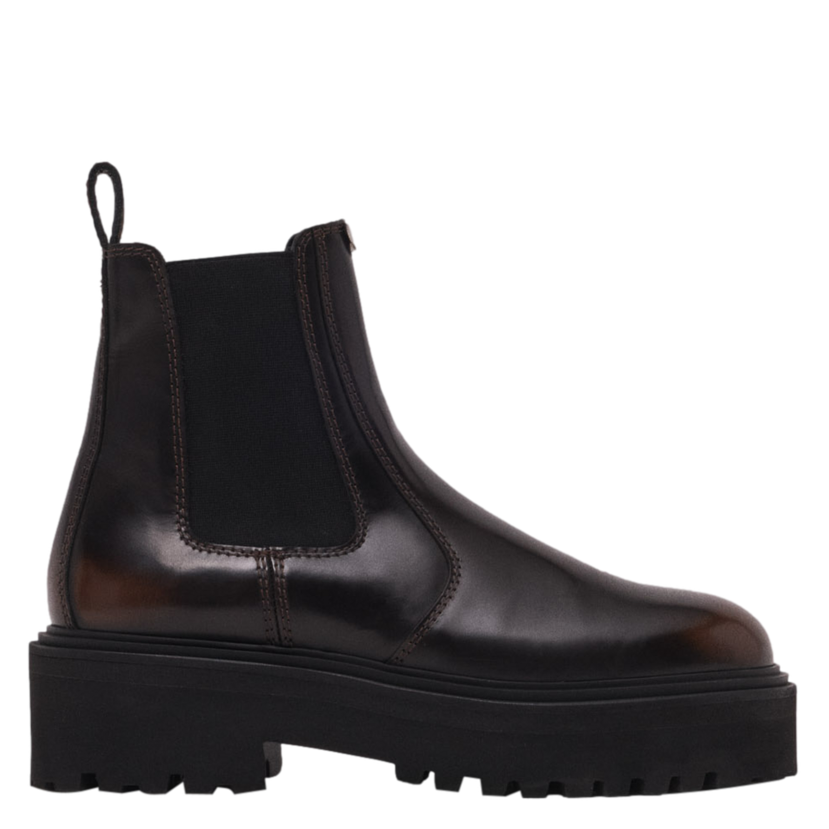 MAJE Bottines compensées en cuir Marron