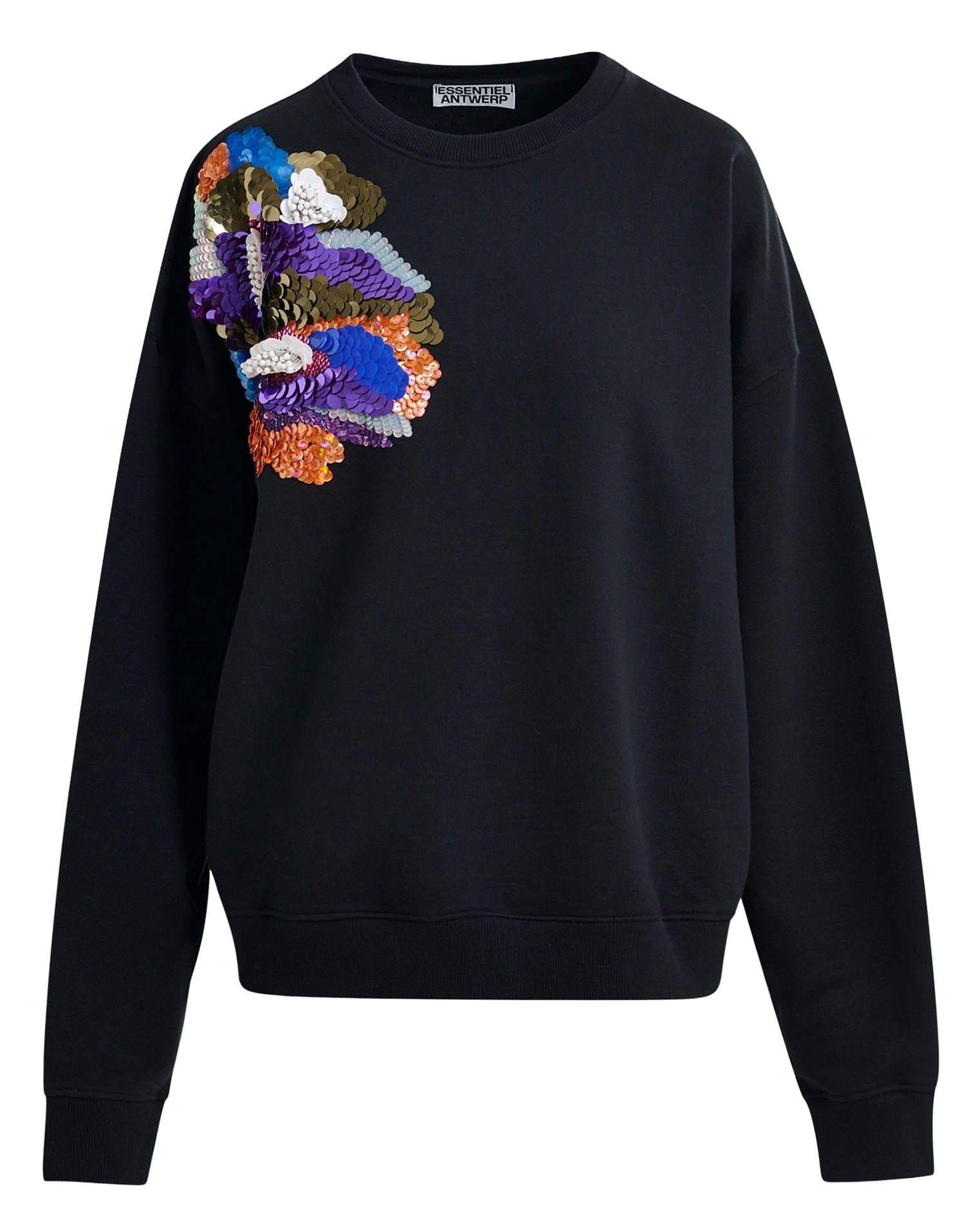 Sweat oversize col rond brodé ivening ESSENTIEL ANTWERP Multicolore