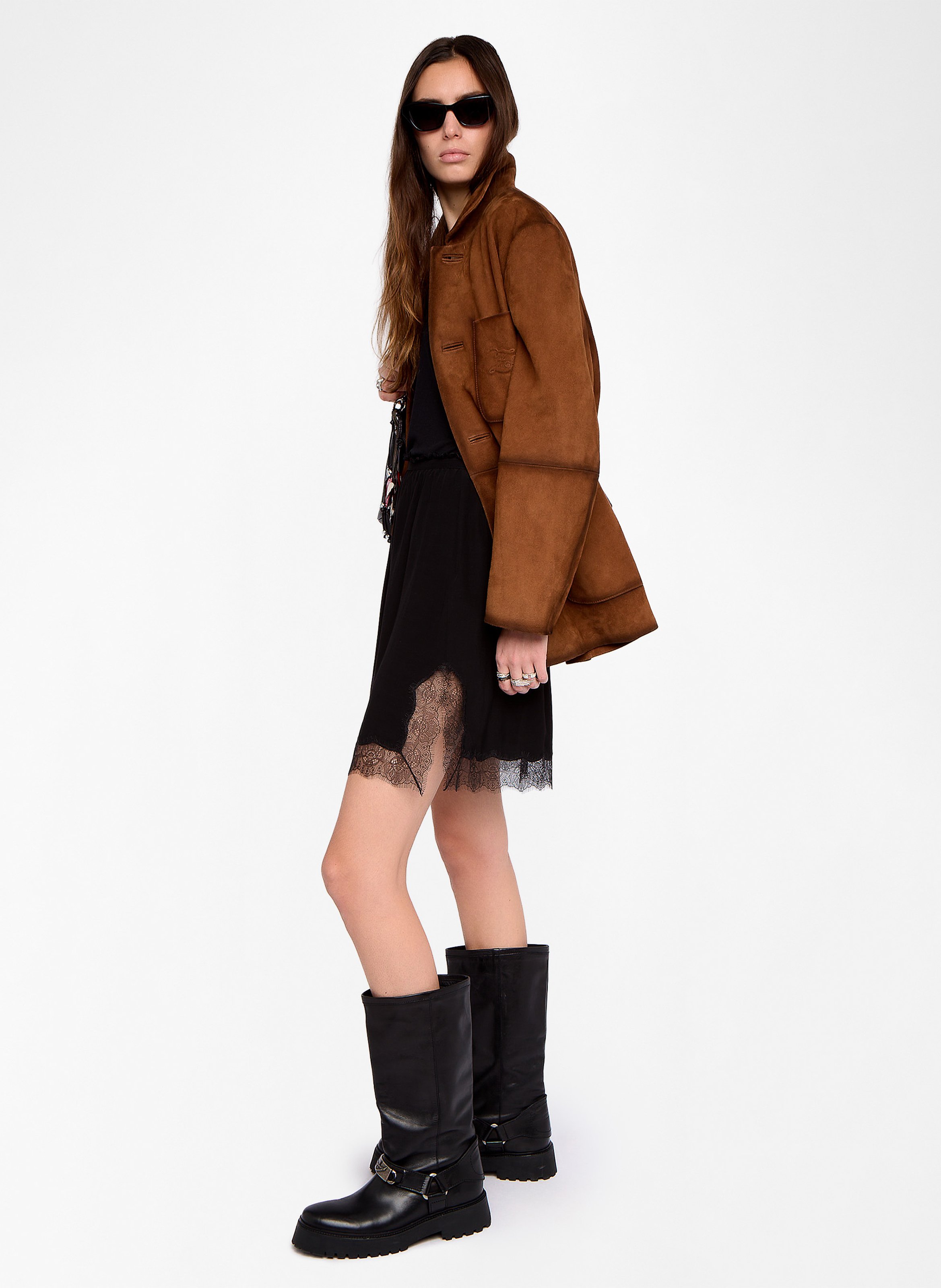 Jupe courte en dentelle jarvisa ZADIG&VOLTAIRE Noir