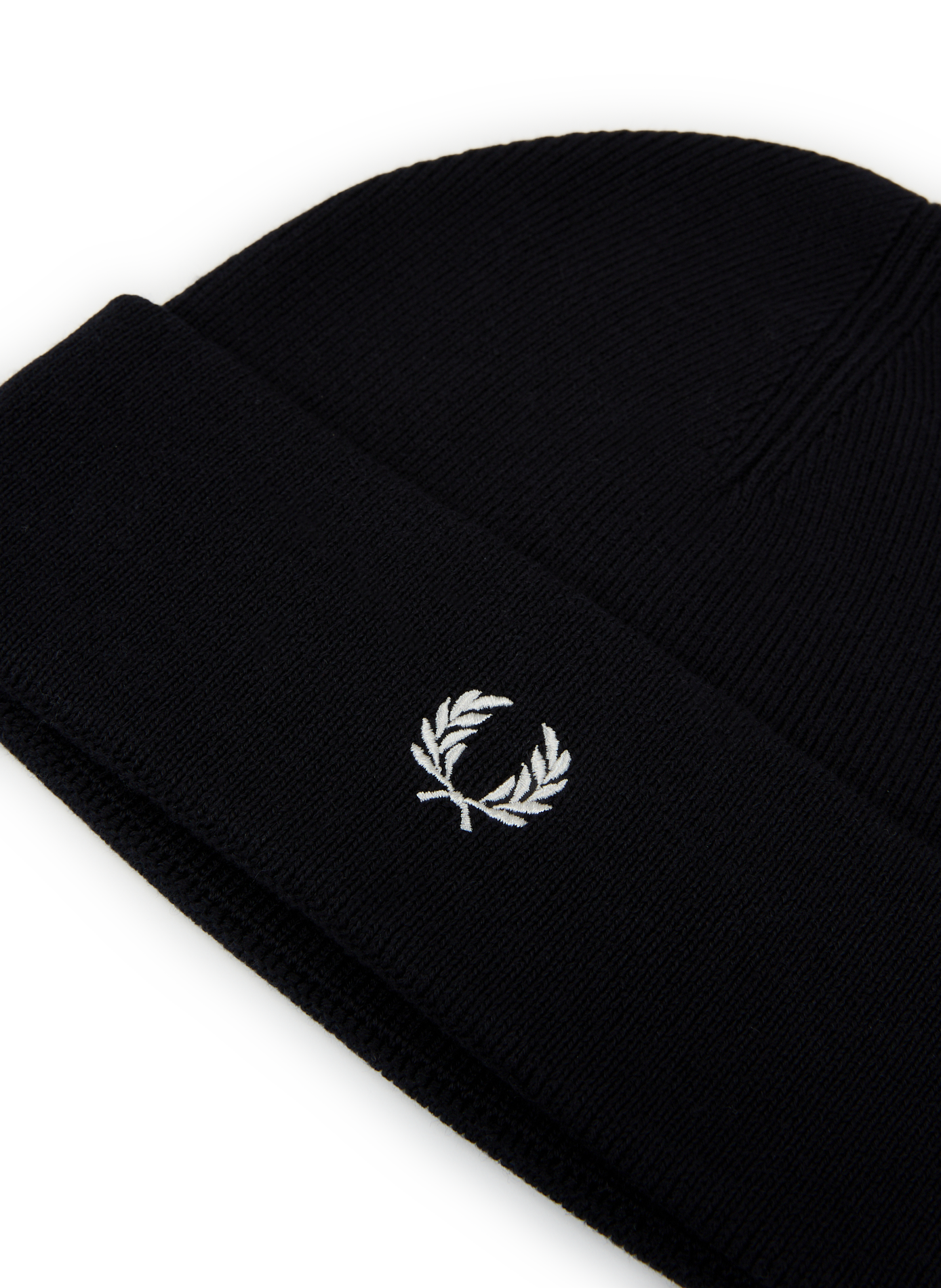 Bonnet côtelé en laine mérinos et coton FRED PERRY Bleu