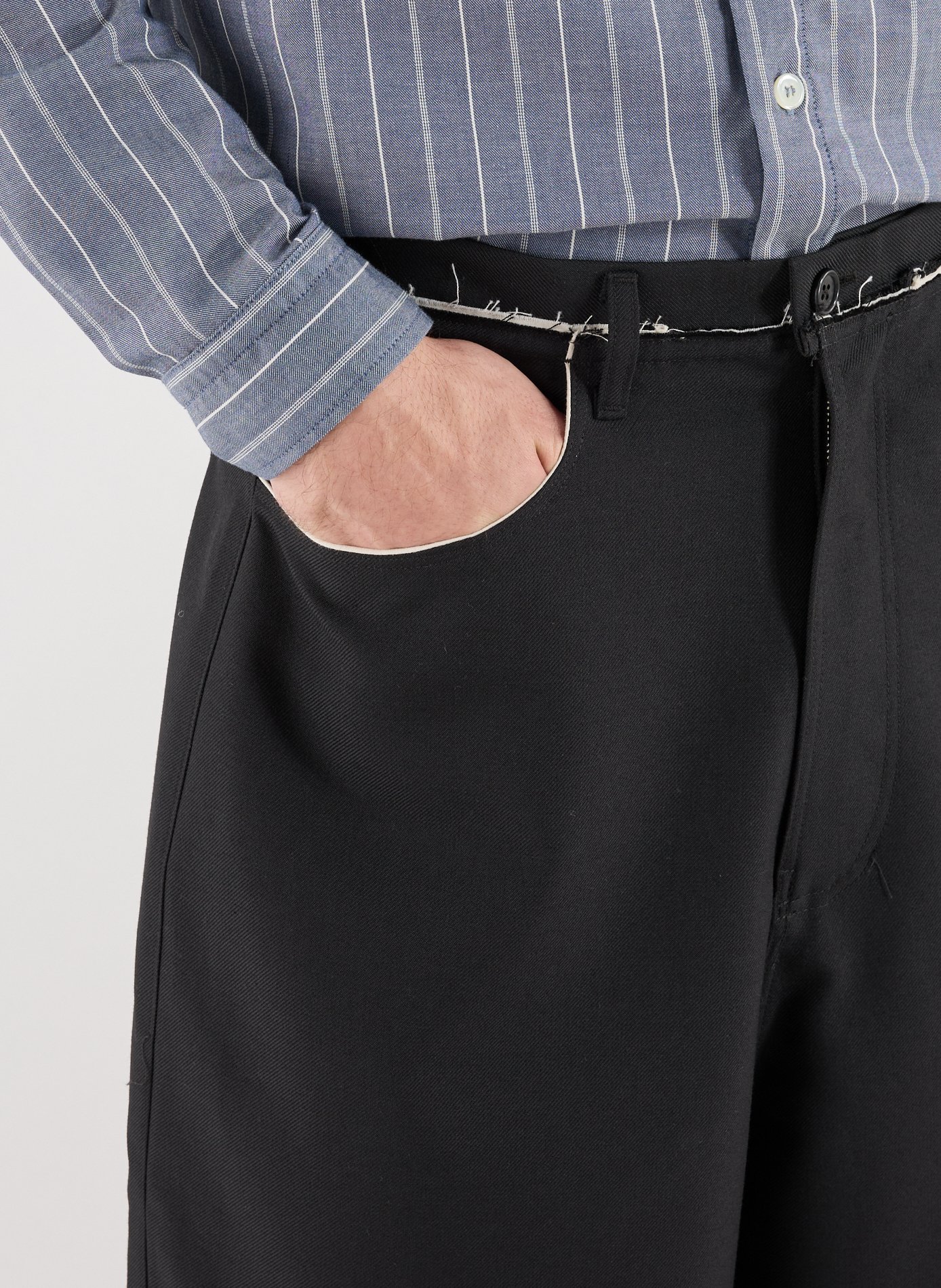 Wide frayed pants CAMIEL FORTGENS Black