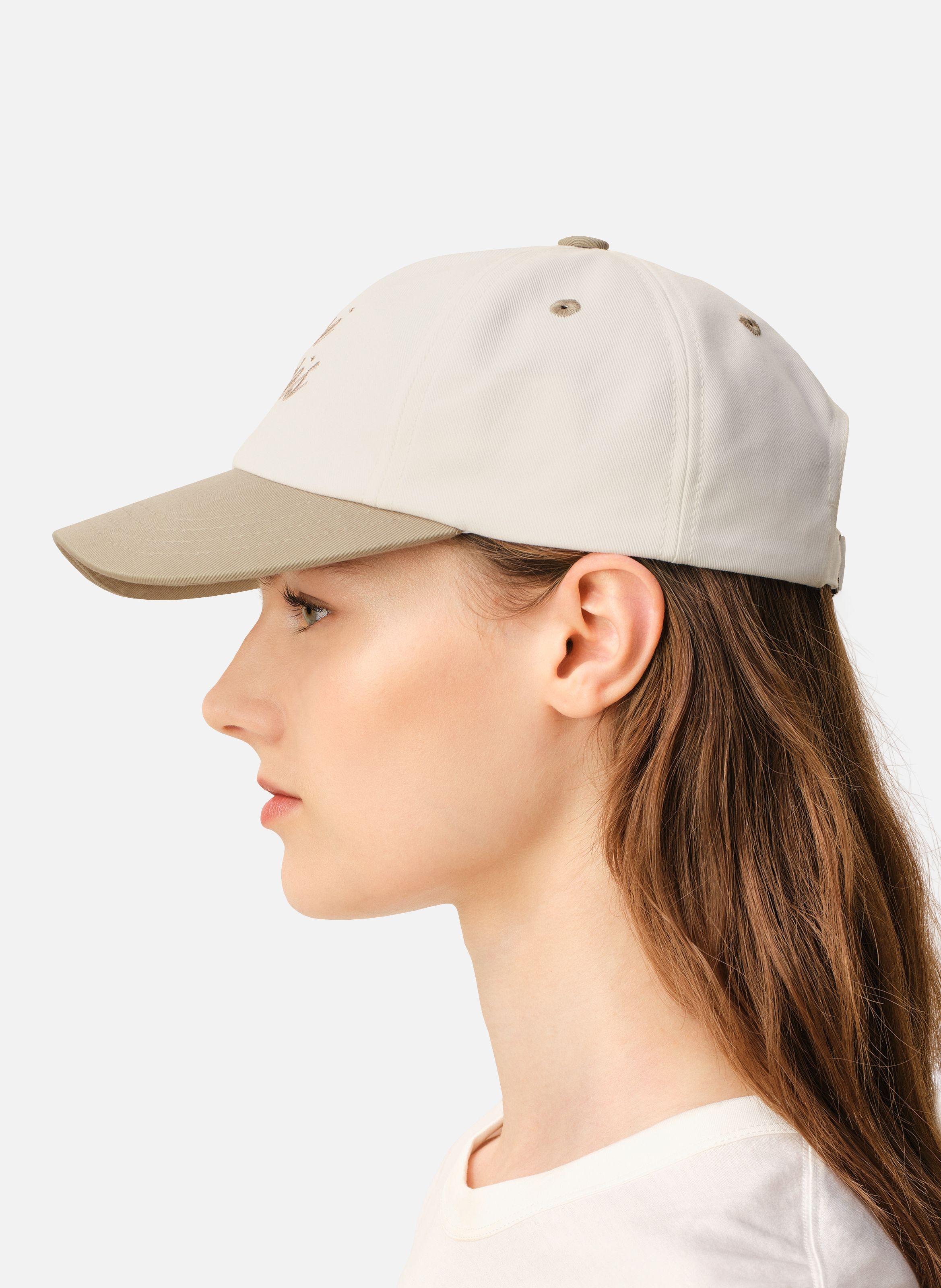 Casquette ami paris bicolore unisexe en coton AMI PARIS Beige