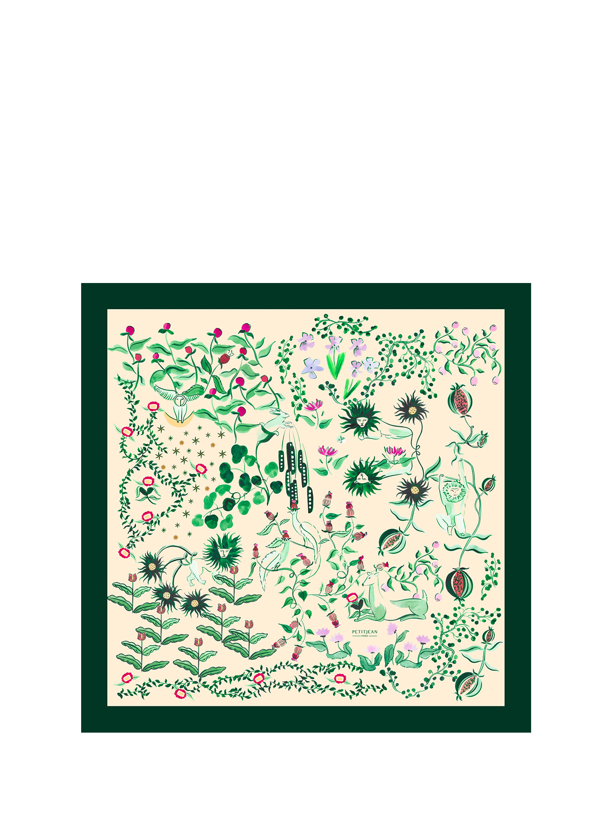 Toile Fantastique - Carré 90 imprimé en soie PETITJEAN PARIS Multicolore