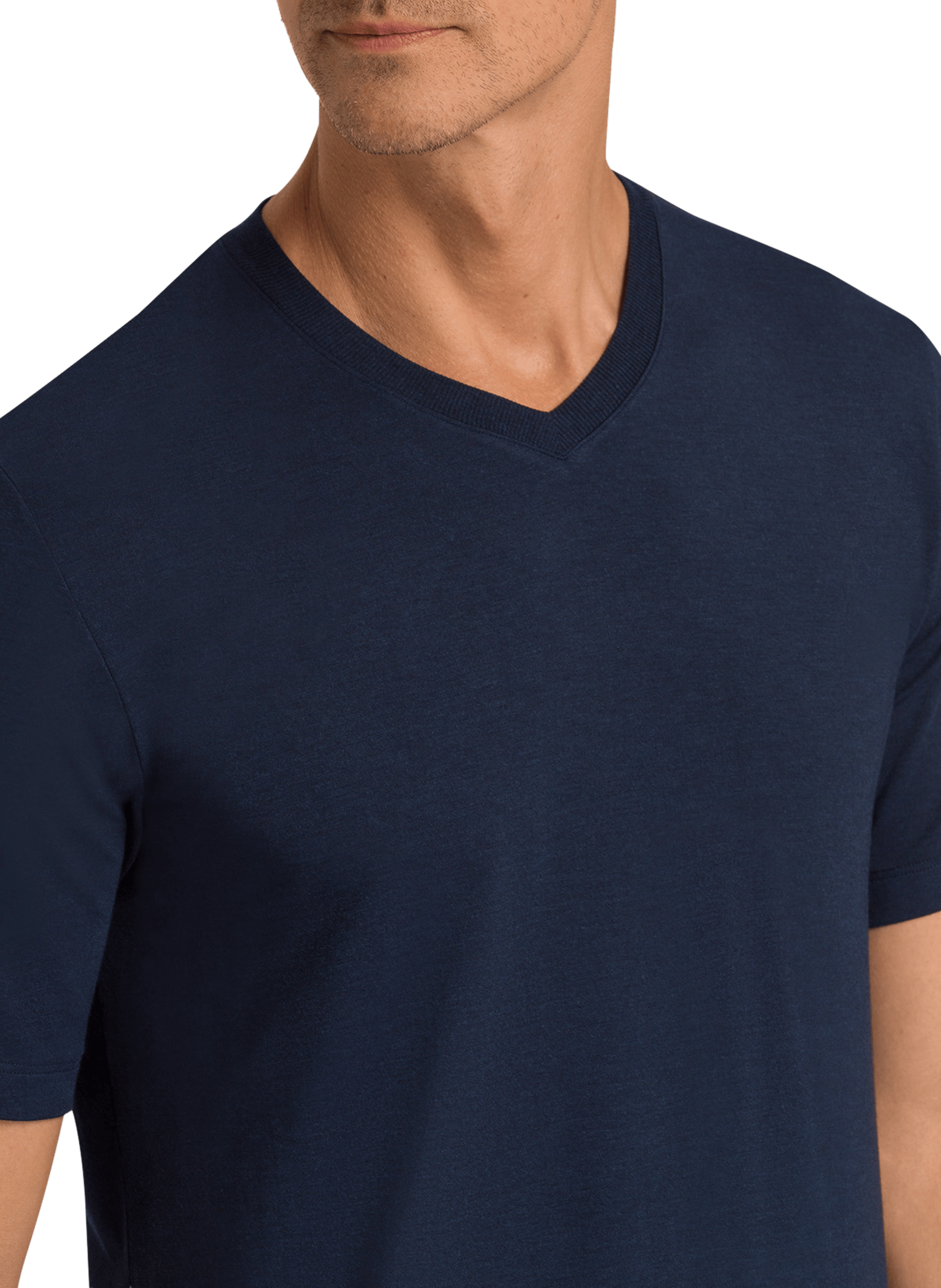 Viscose V-neck T-shirt HANRO Blue