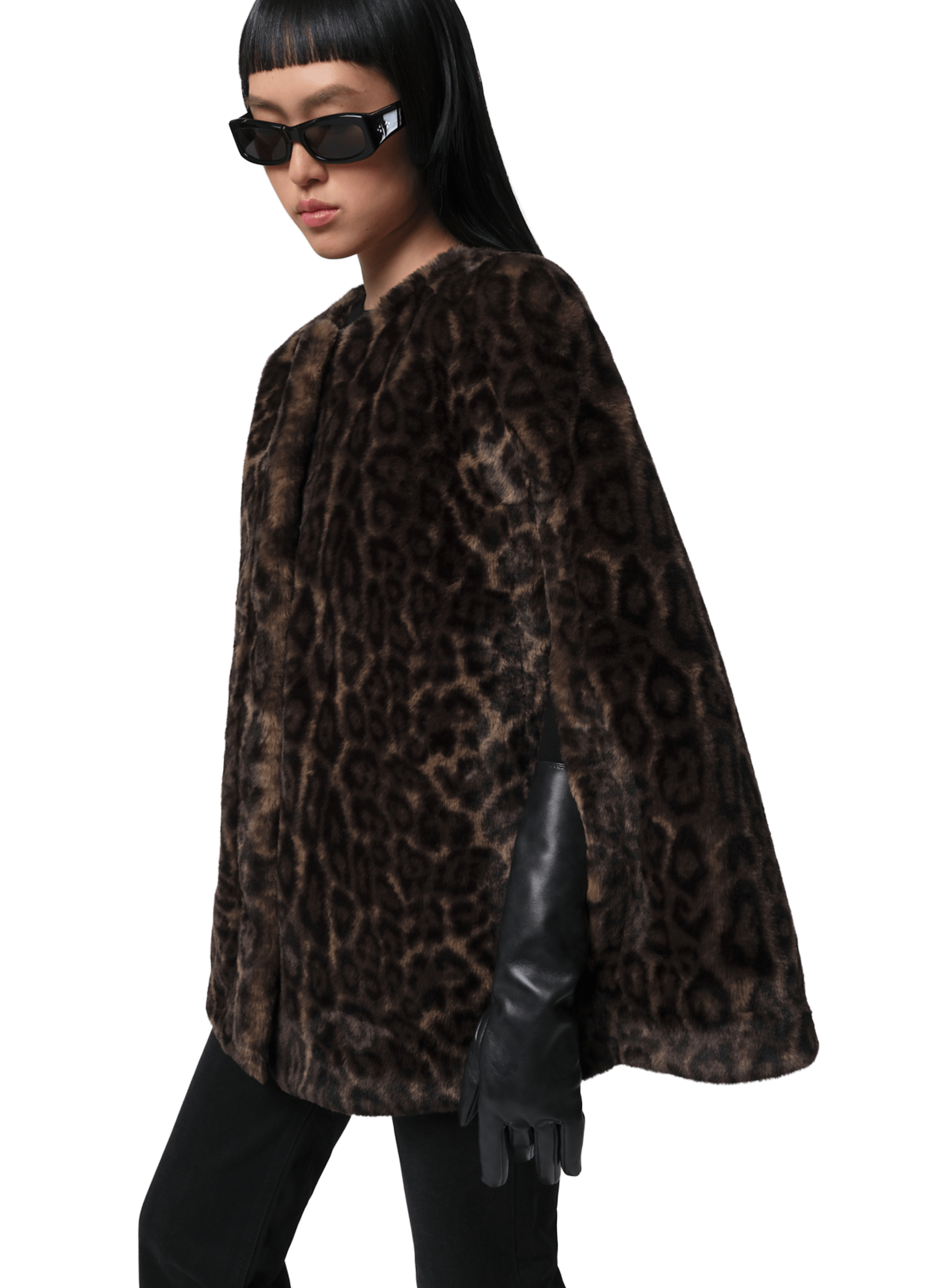 Sleeveless leopard print coat APPARIS Multicolour