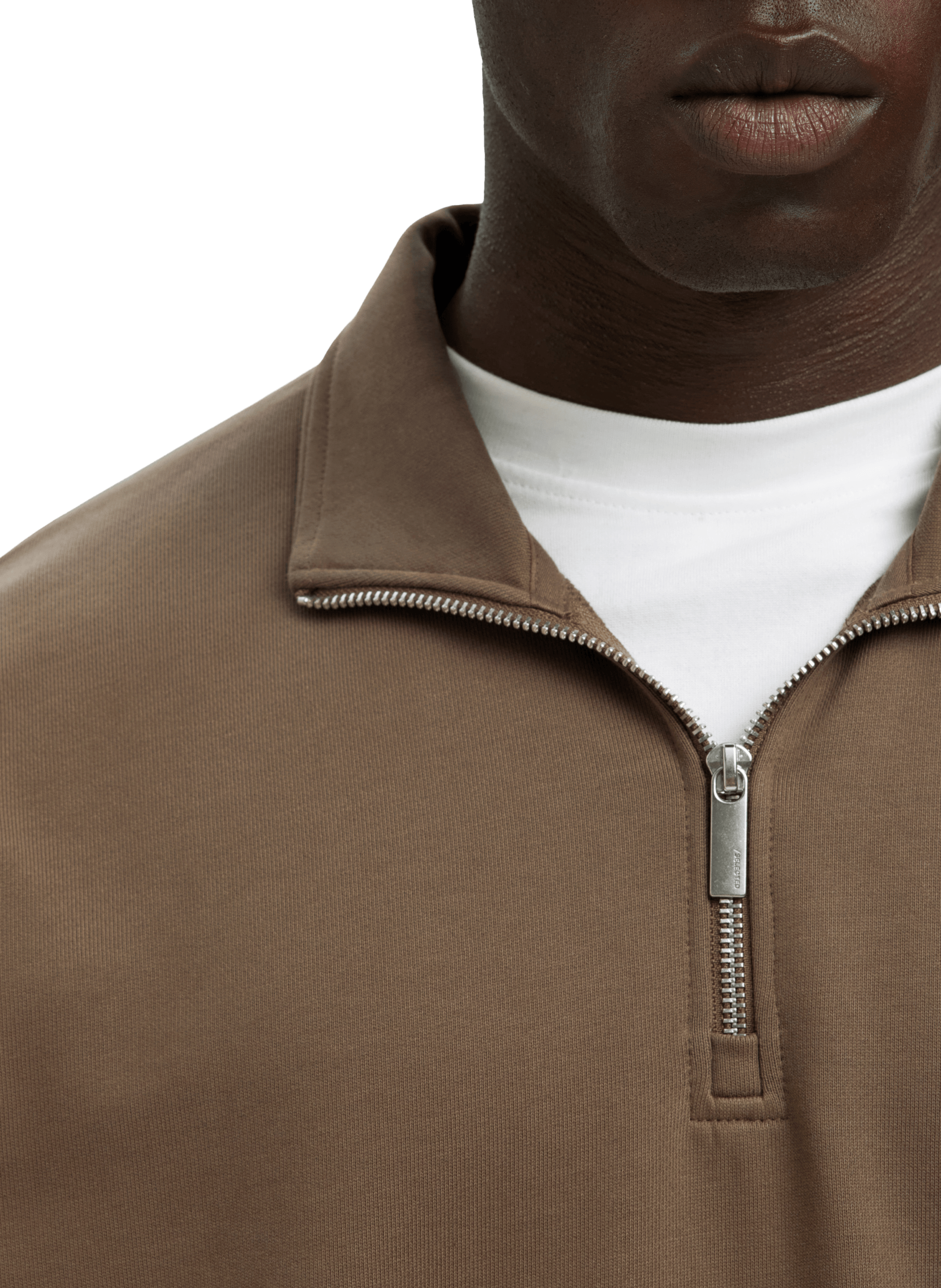 Cotton sweatshirt SELECTED Brown