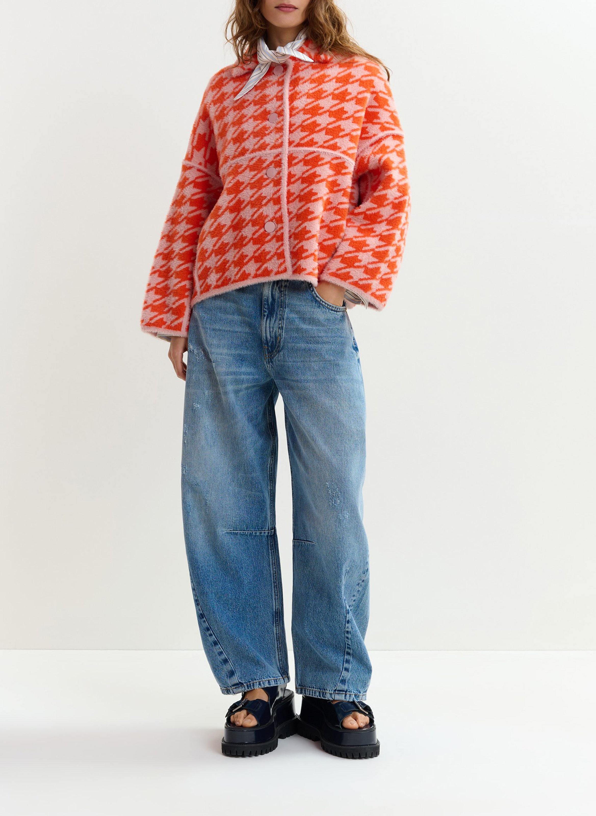 Veste droite col classique imprimé Joking ESSENTIEL ANTWERP Orange