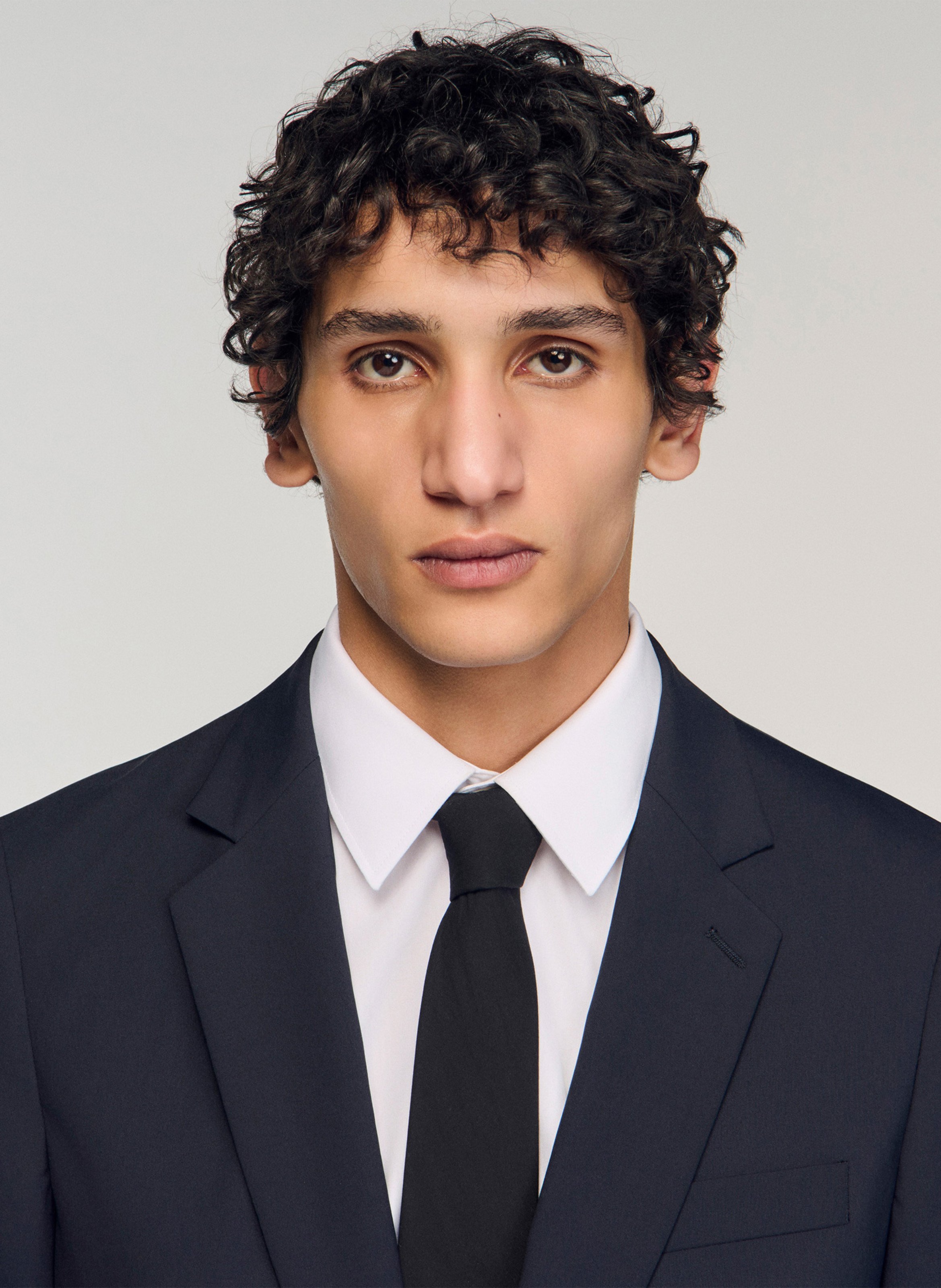 Veste de costume droite en laine mélangée SANDRO Bleu