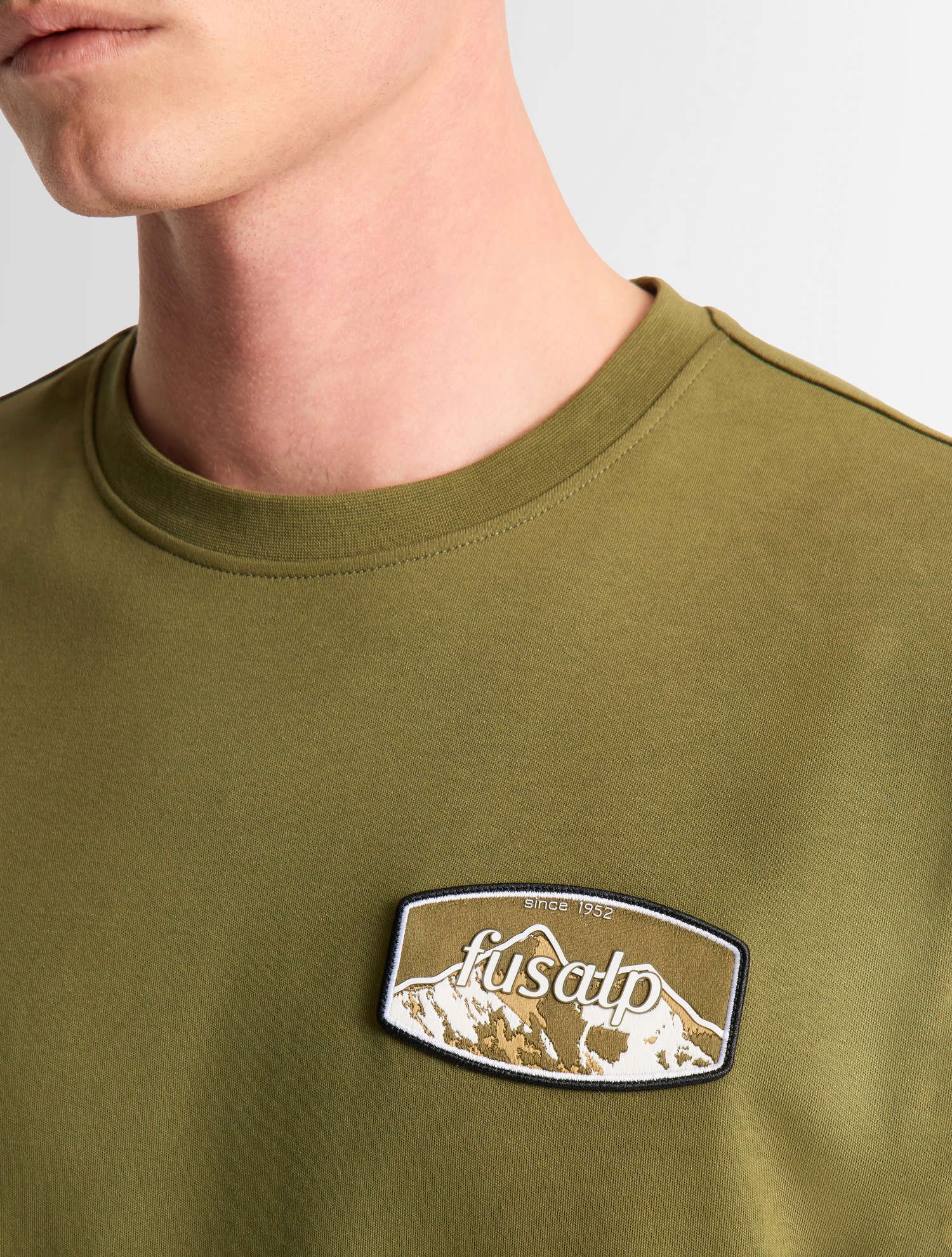 T-shirt tylo anim col rond coupe regular FUSALP Kaki