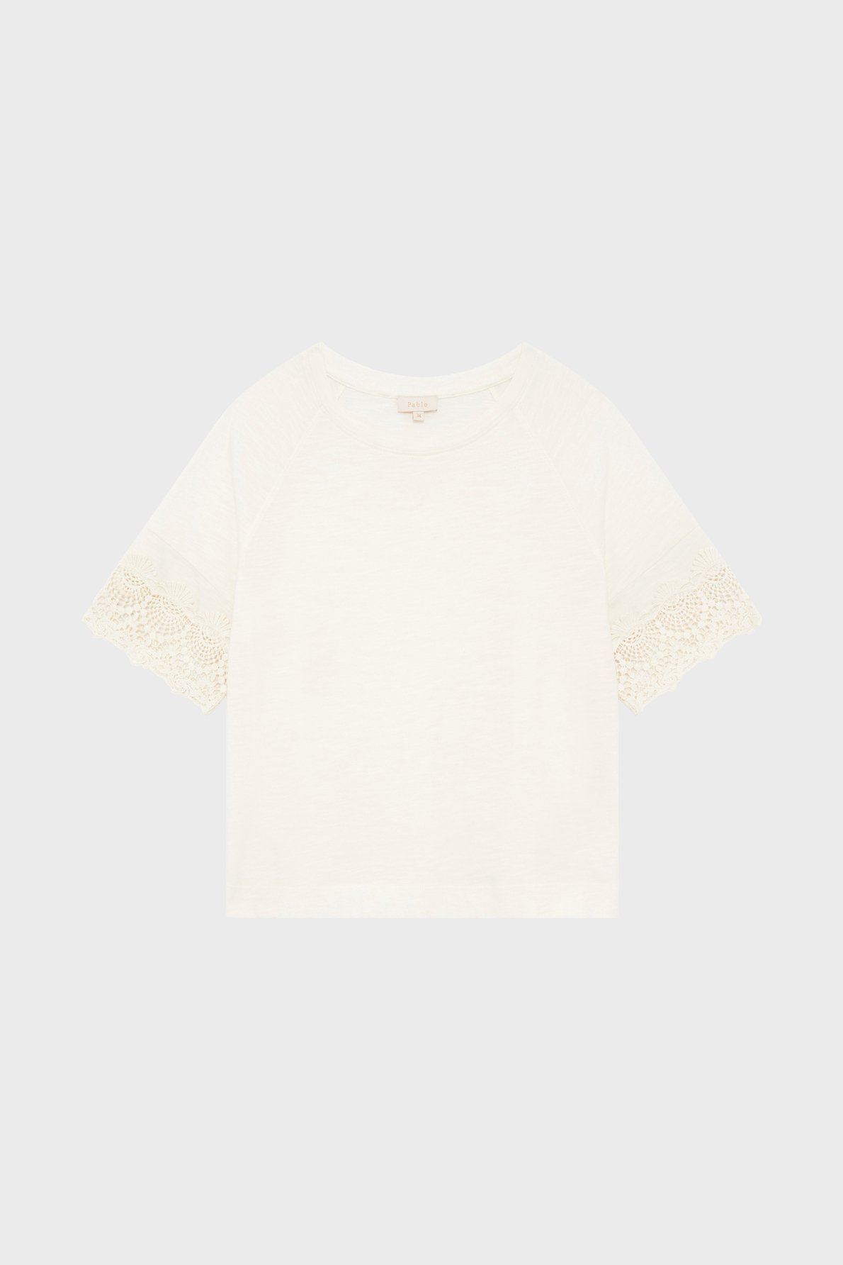 T-shirt en coton aux manches brodées - thana PABLO Blanc