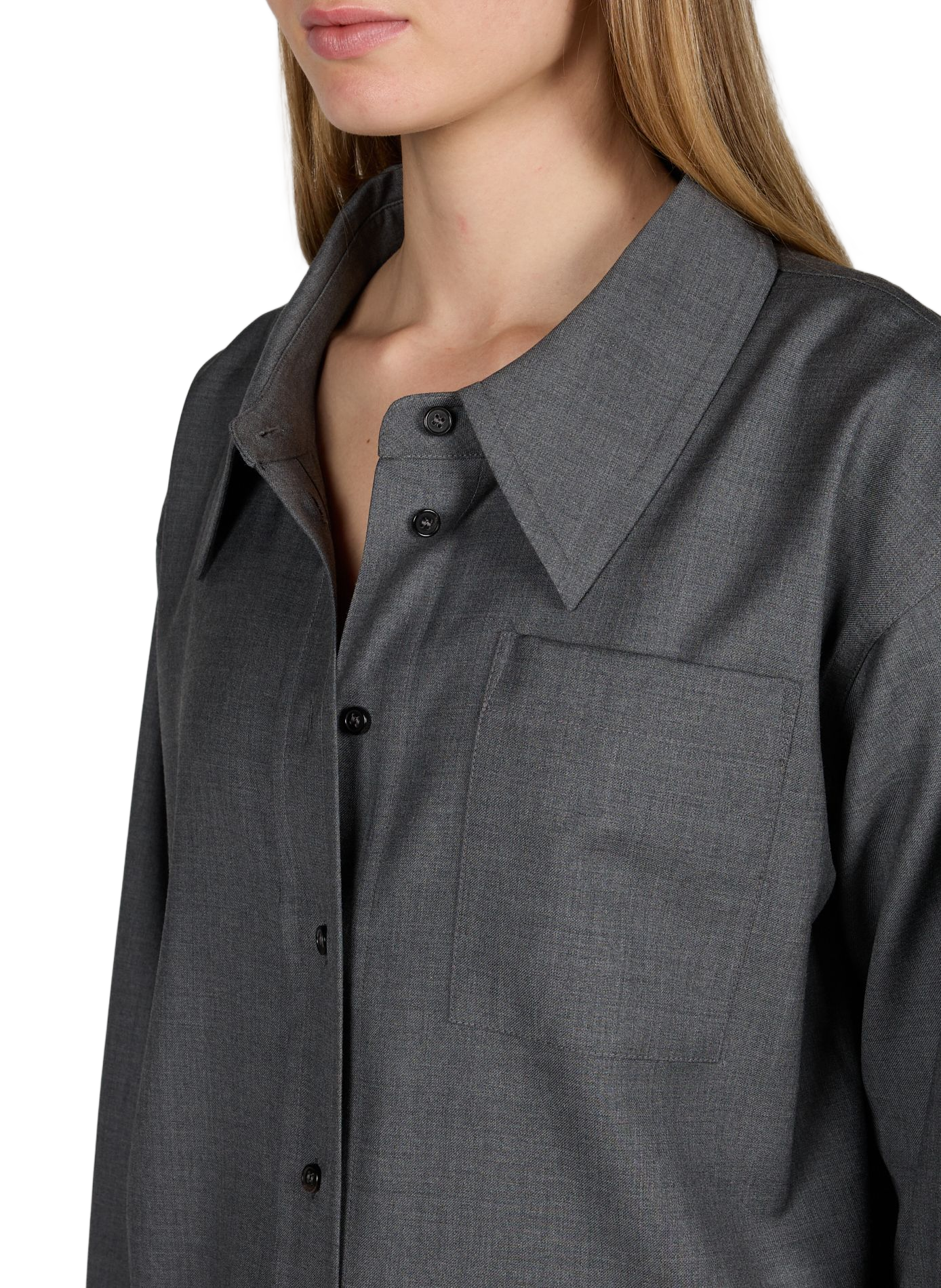 Flowy wool shirt CO Grey