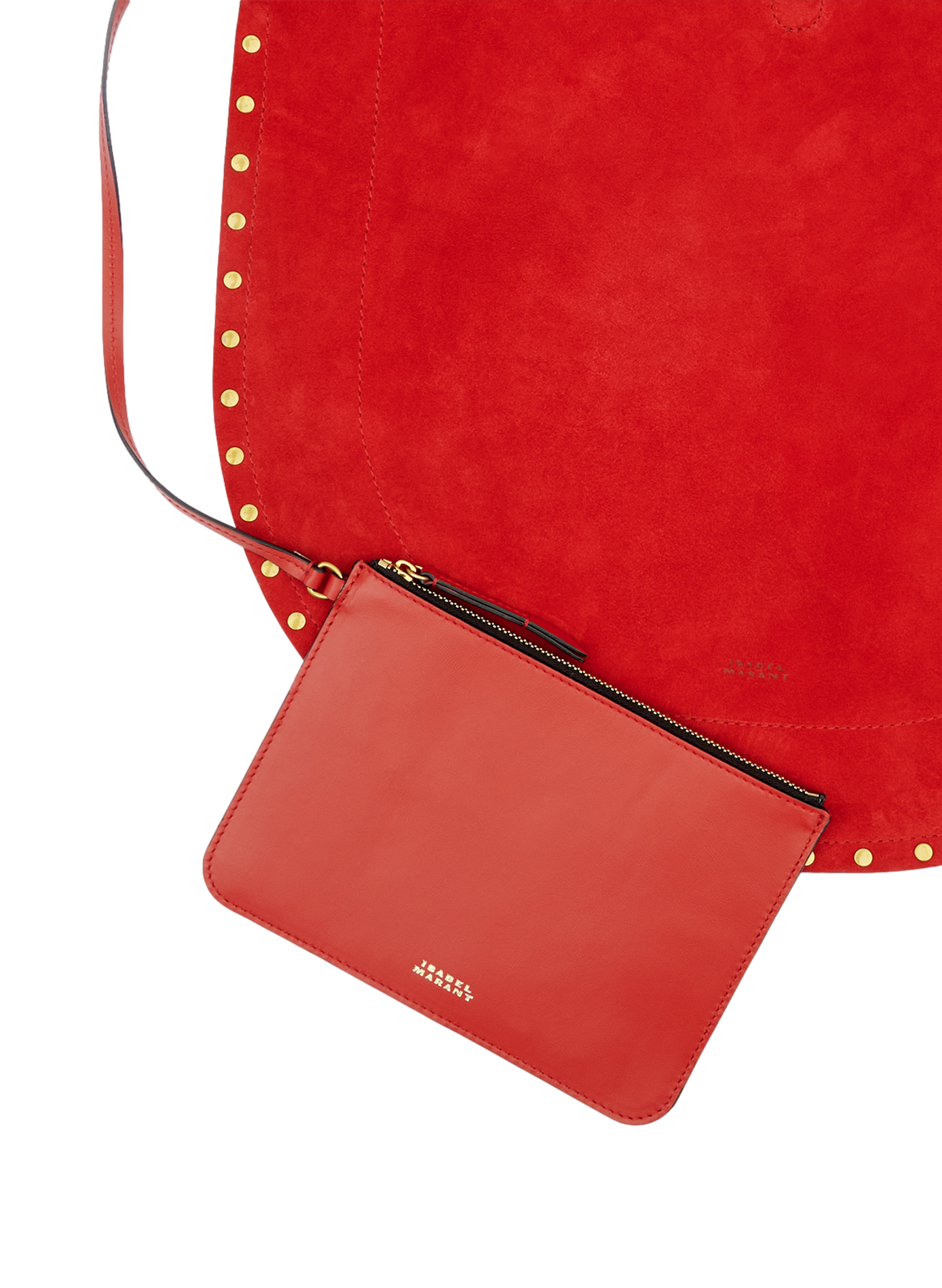 Oskan Hobo shoulder bag in soft calf leather ISABEL MARANT Red