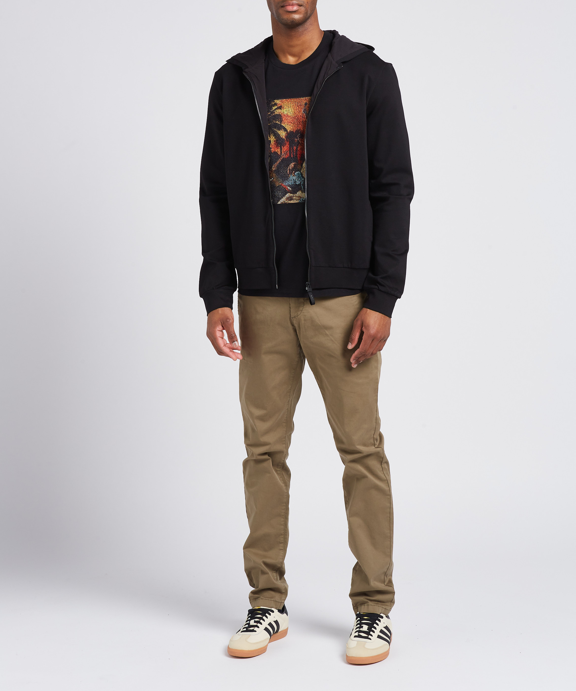 Chino slim fit en coton mélangé IKKS Kaki