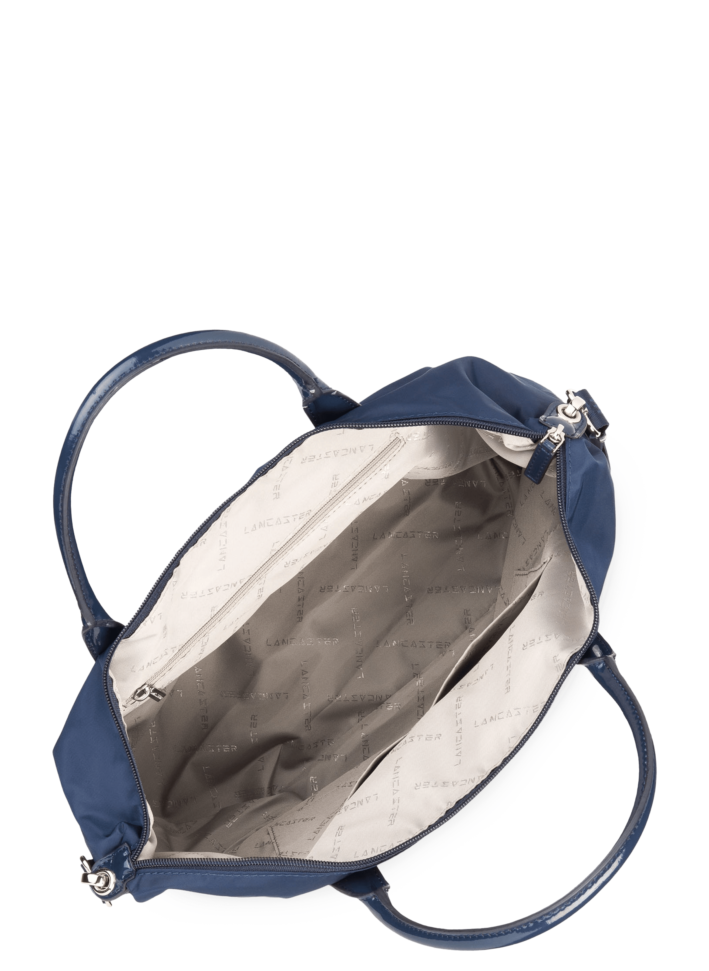 Grand sac cabas main - basic verni LANCASTER Bleu