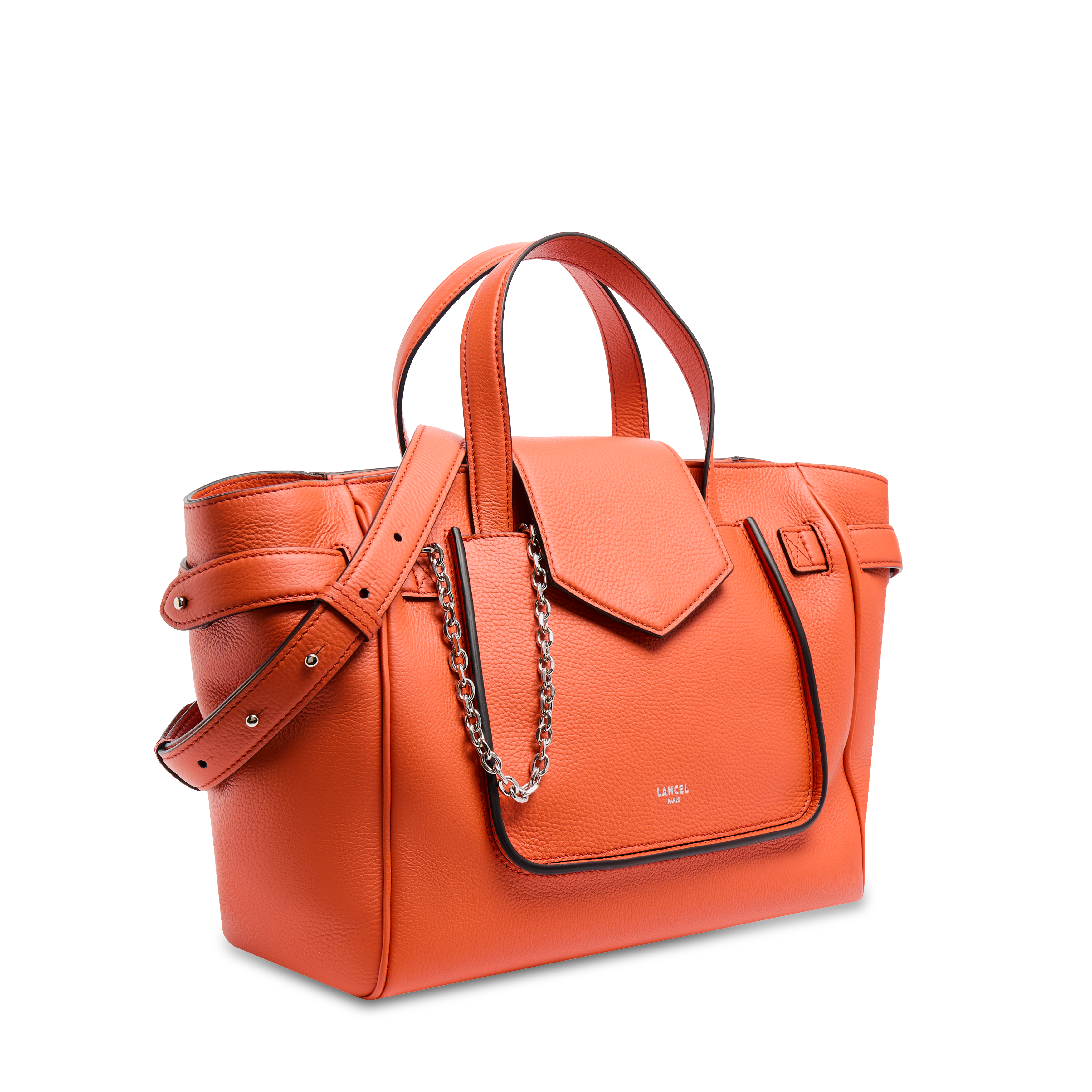 Sac carryall thea de lancel en cuir de vachette graine LANCEL Orange