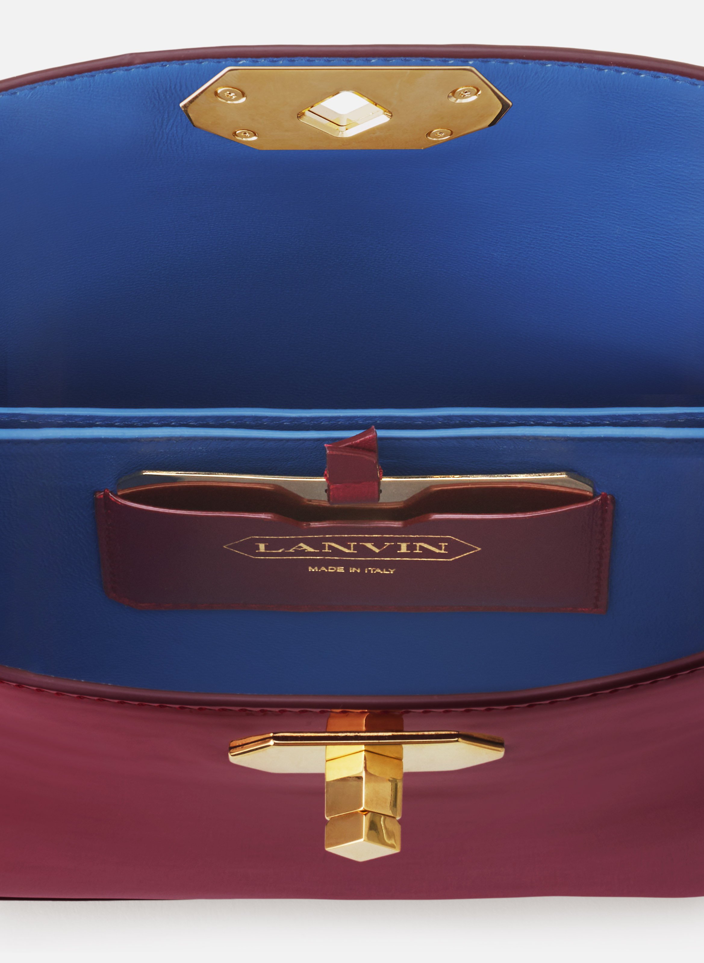 Sac compagnon 20 en cuir vernis LANVIN Rouge
